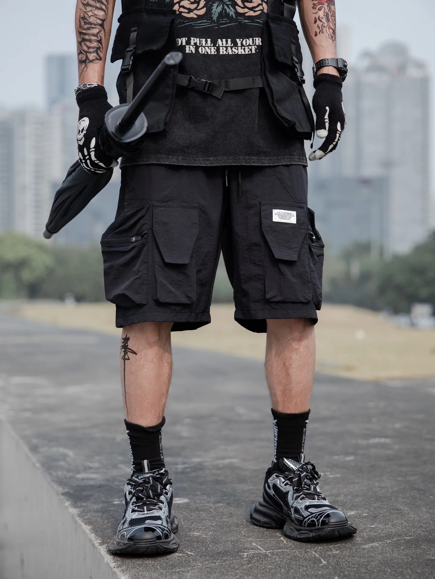Jiayiku Men's   Functional Fashion Brand Multi-Pocket Pants Quick-drying Thin Tactical Workwear Shorts display picture 3