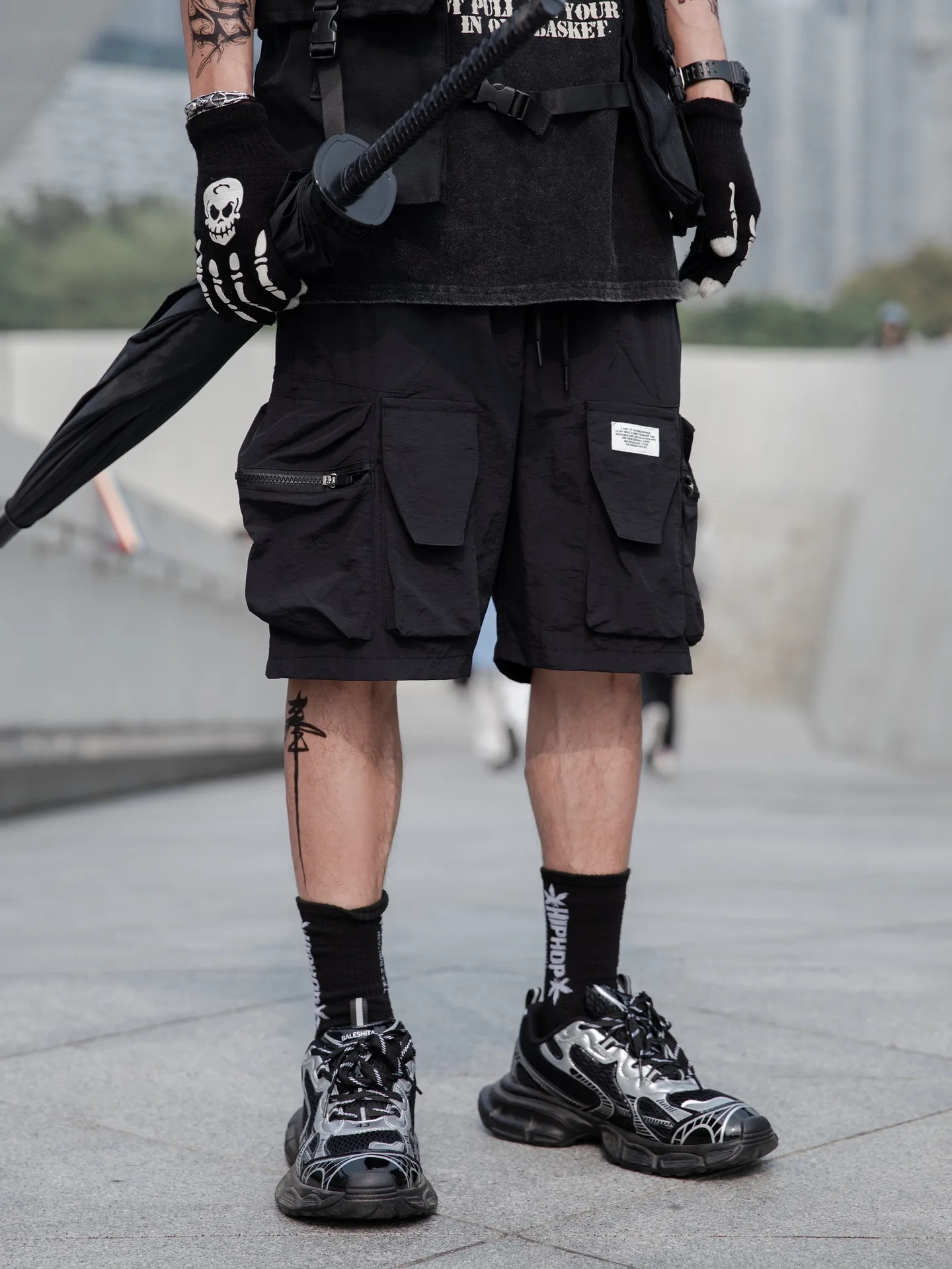 Jiayiku Men's   Functional Fashion Brand Multi-Pocket Pants Quick-drying Thin Tactical Workwear Shorts display picture 4