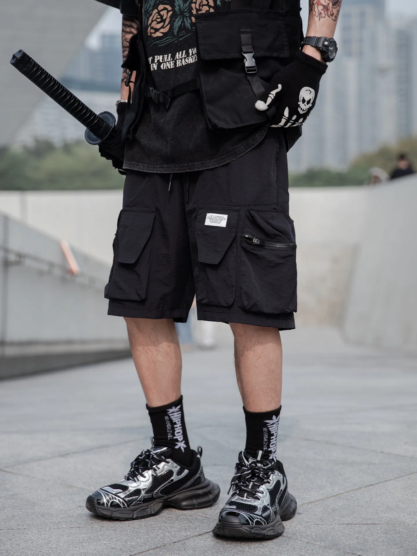 Jiayiku Men's   Functional Fashion Brand Multi-Pocket Pants Quick-drying Thin Tactical Workwear Shorts display picture 6