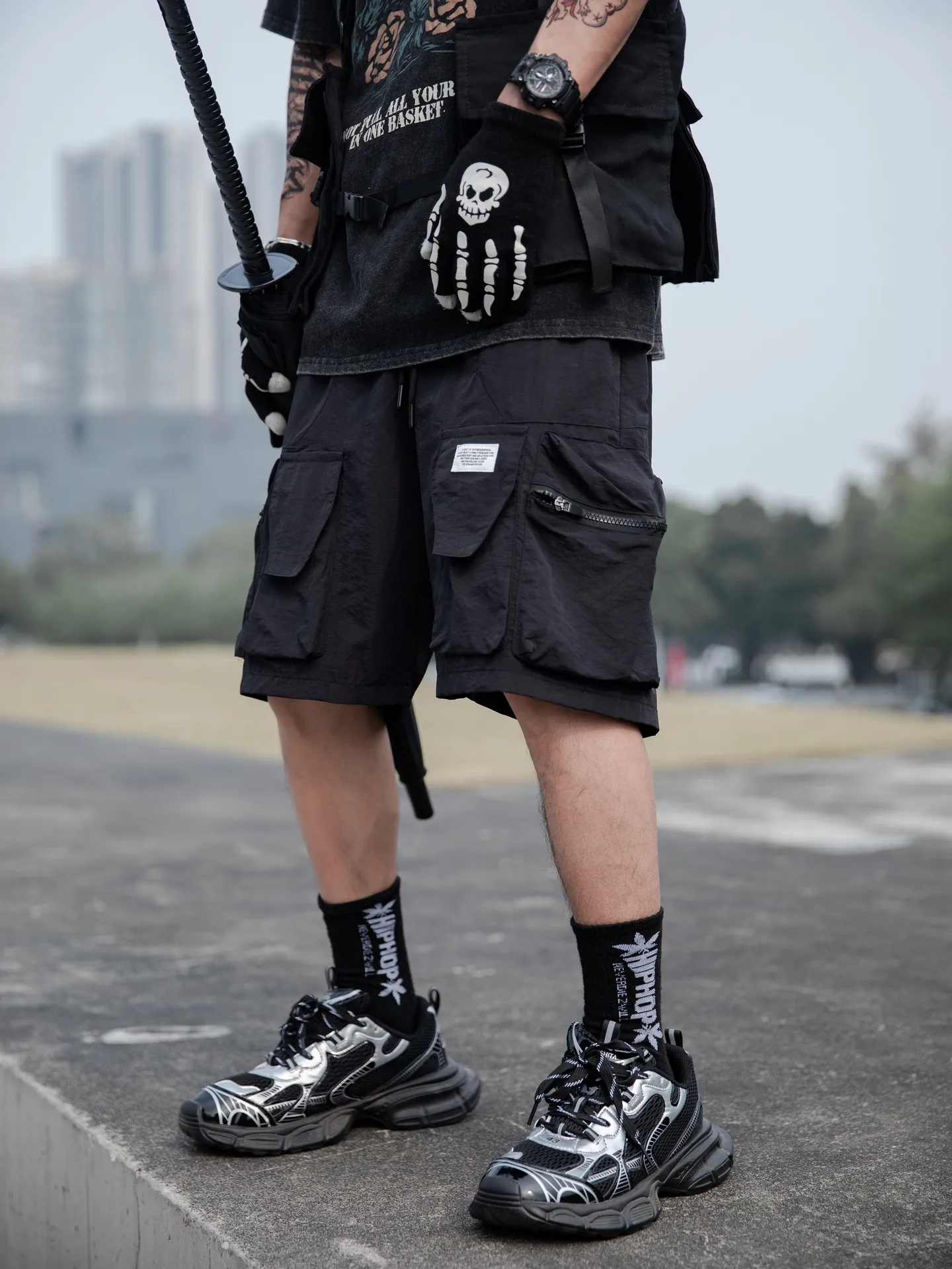 Jiayiku Men's   Functional Fashion Brand Multi-Pocket Pants Quick-drying Thin Tactical Workwear Shorts display picture 12