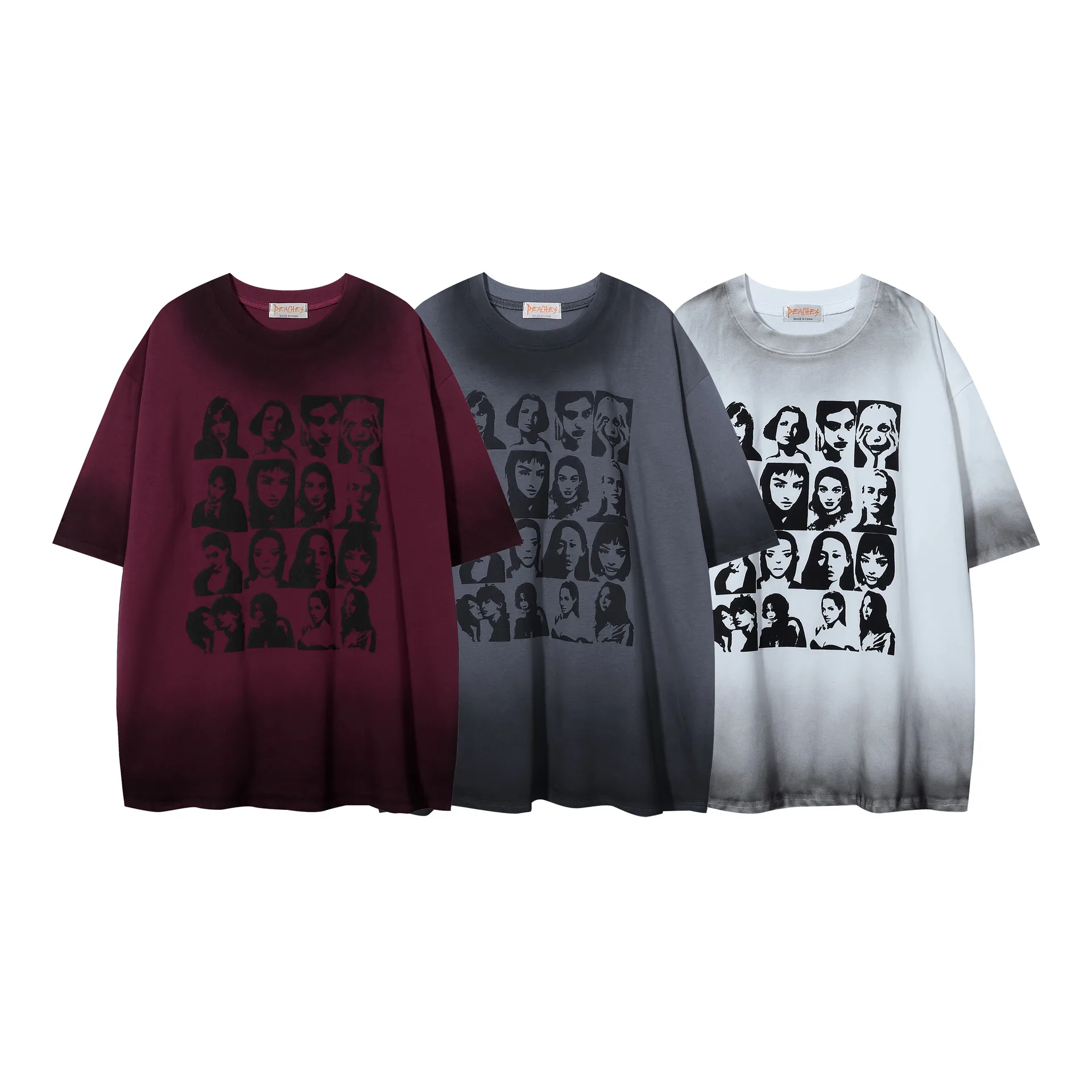 Jiayiku Men's Clothing  Summer American Street Hip Hop Trendy Brand Tee Waste Earth Style Dark Black Style Head T-Shirt Short Sleeve display picture 2