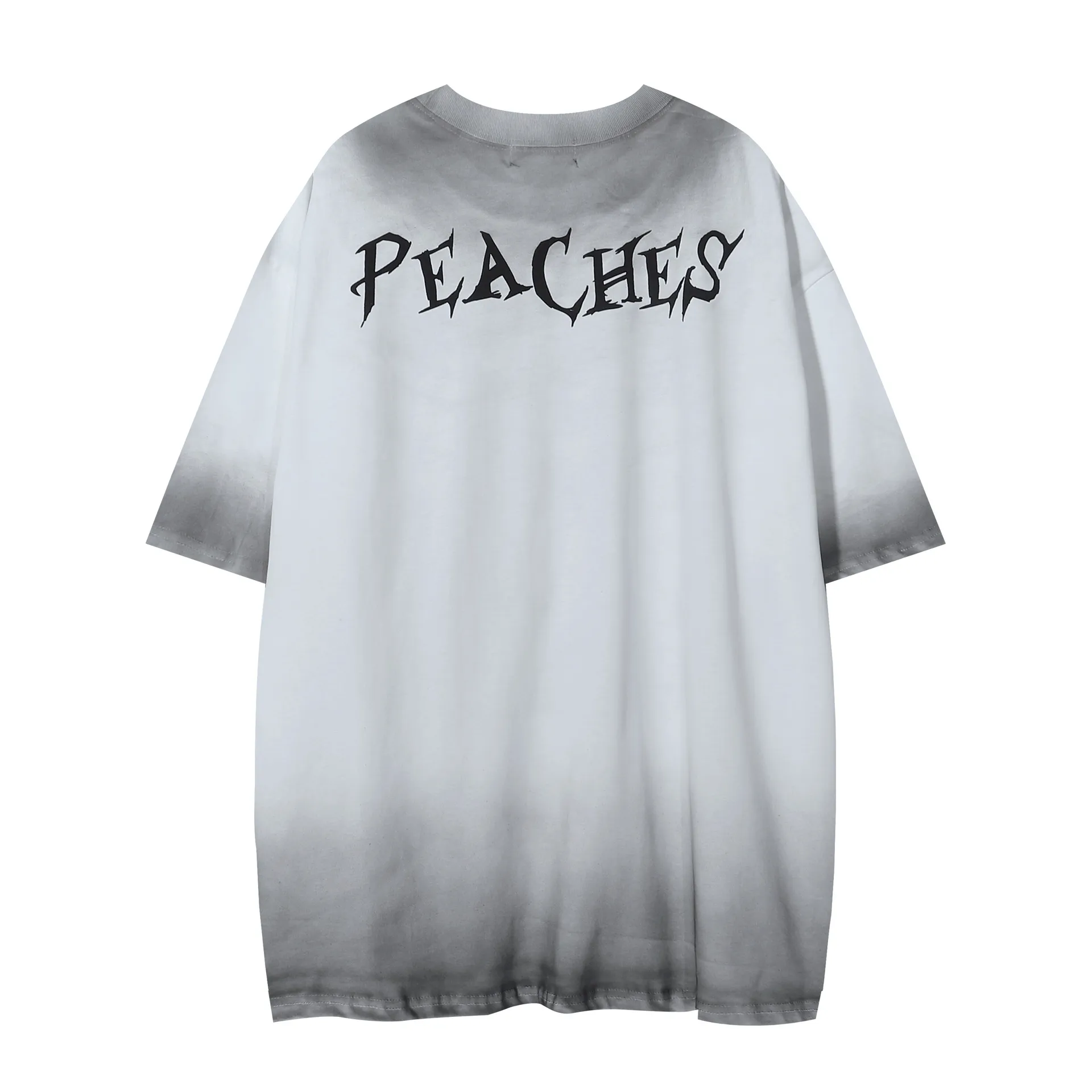 Jiayiku Men's Clothing  Summer American Street Hip Hop Trendy Brand Tee Waste Earth Style Dark Black Style Head T-Shirt Short Sleeve display picture 4