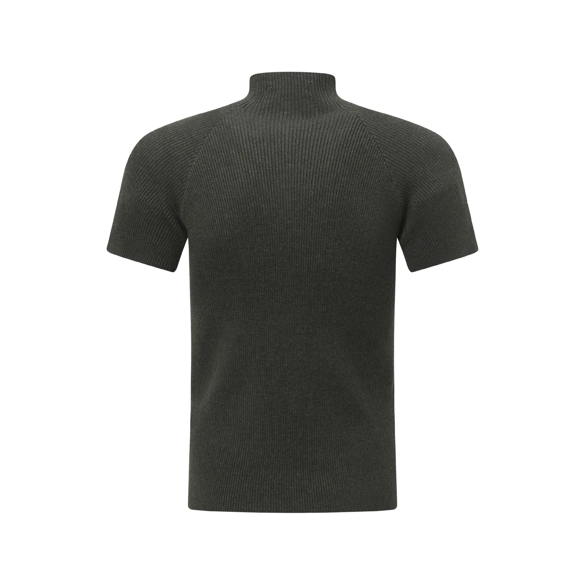 Jiayiku Men's  Summer  Light Luxury Threaded Base Shirt Solid Color Half Open Neck Slim-fit Short-sleeved T-shirt For Men display picture 23