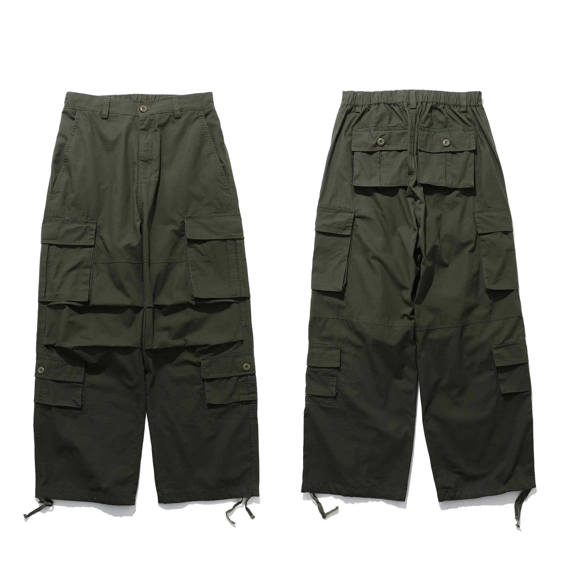 Jiayi Library Men's  Summer Ami Kaji New Style Vintage Washed Overalls Men's Loose Wide-leg Long Pants display picture 12