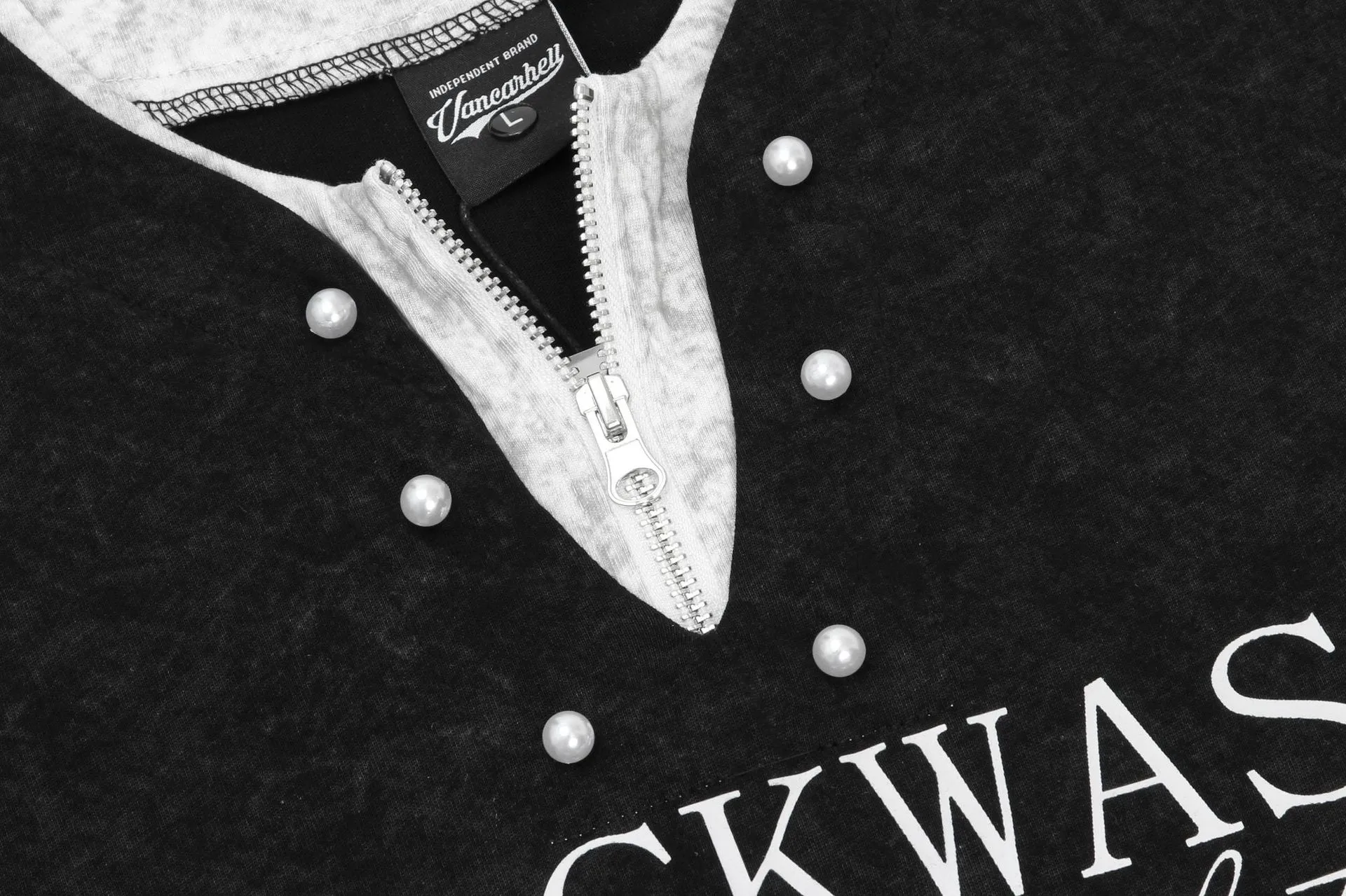 Jiayiku Men's  New Summer American-style Retro Niche Distinctive Beaded T-shirt Short-sleeved Trendy Men's High-end Sense display picture 15
