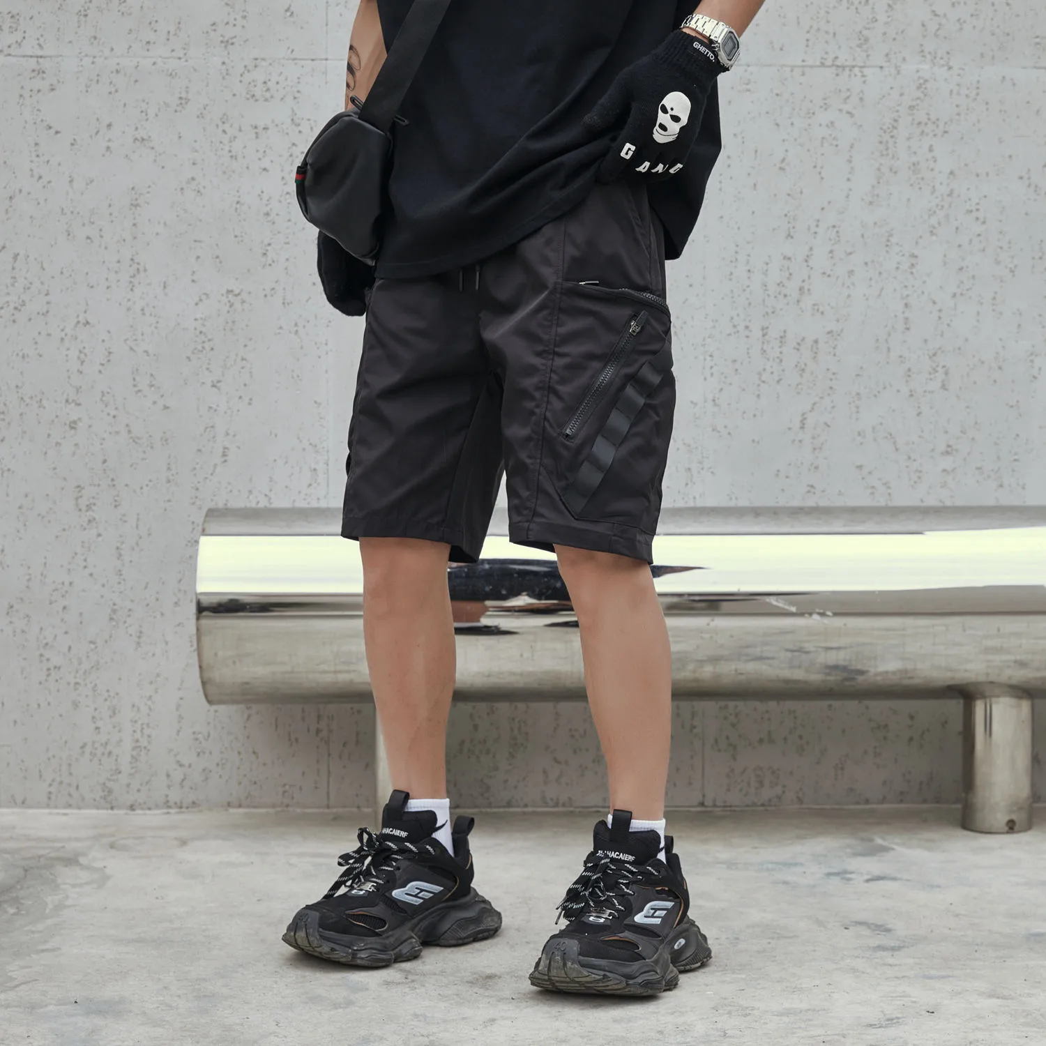 Jiayiku Men's  National Trend Functional Tactical Multi-Pocket Cargo Shorts Personality   Mid-Length Shorts For Men display picture 4