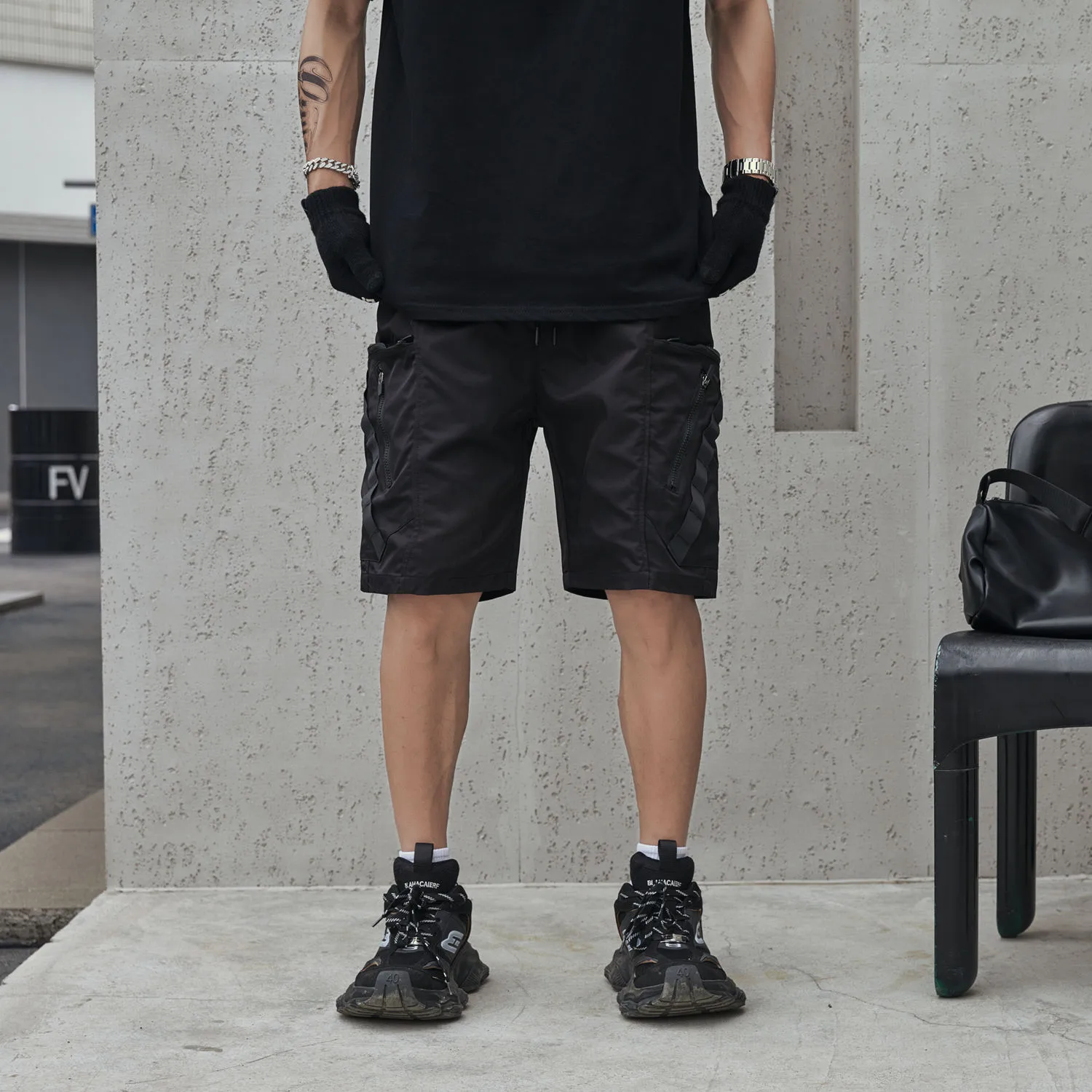 Jiayiku Men's  National Trend Functional Tactical Multi-Pocket Cargo Shorts Personality   Mid-Length Shorts For Men display picture 3