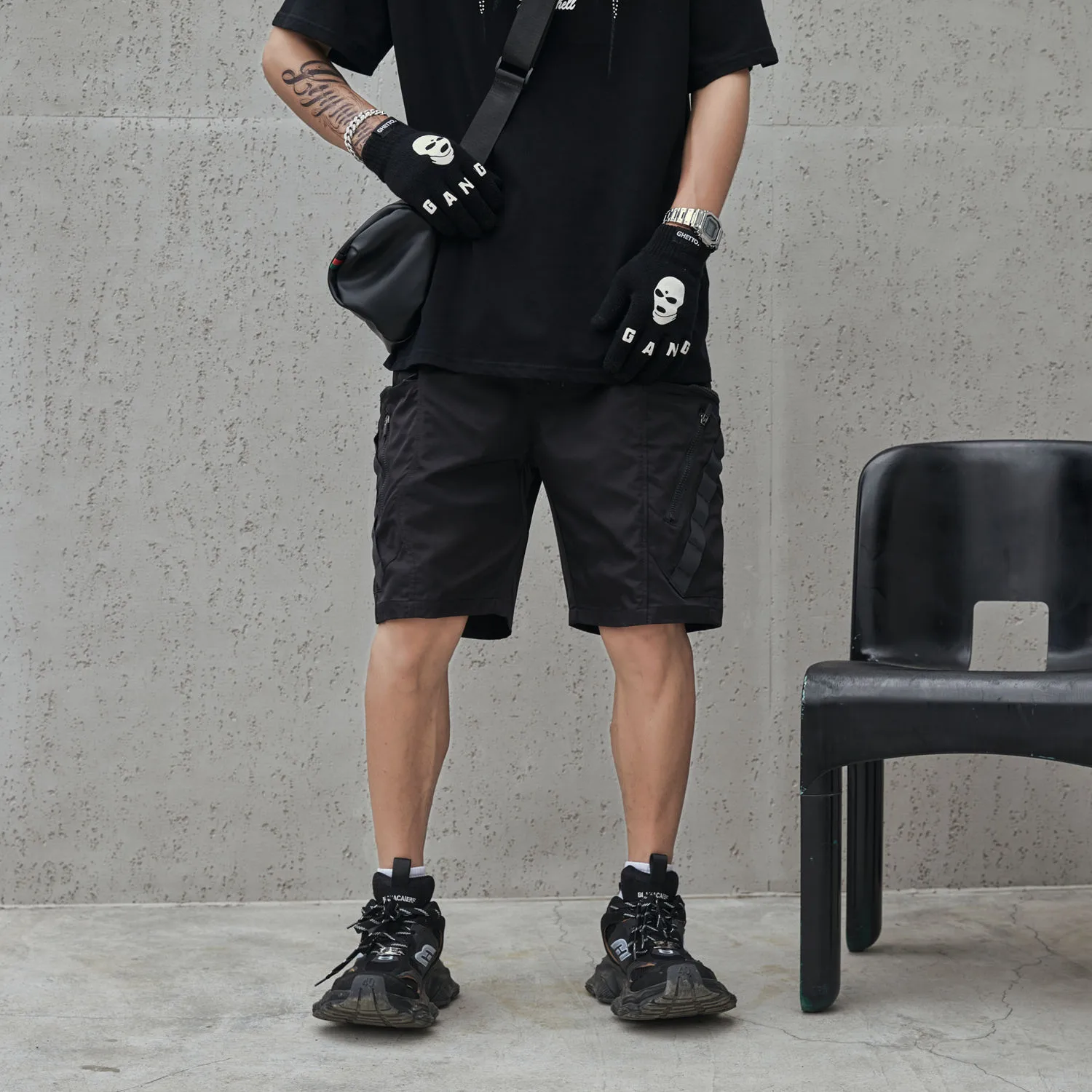 Jiayiku Men's  National Trend Functional Tactical Multi-Pocket Cargo Shorts Personality   Mid-Length Shorts For Men display picture 5