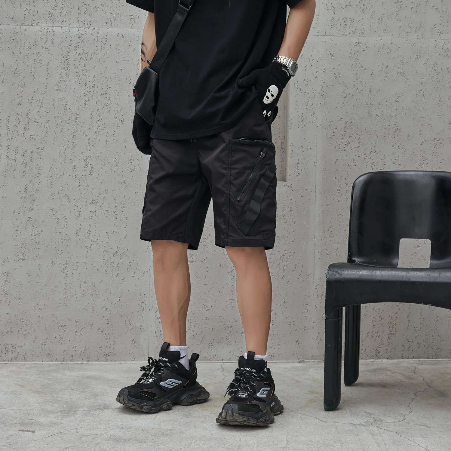 Jiayiku Men's  National Trend Functional Tactical Multi-Pocket Cargo Shorts Personality   Mid-Length Shorts For Men display picture 6