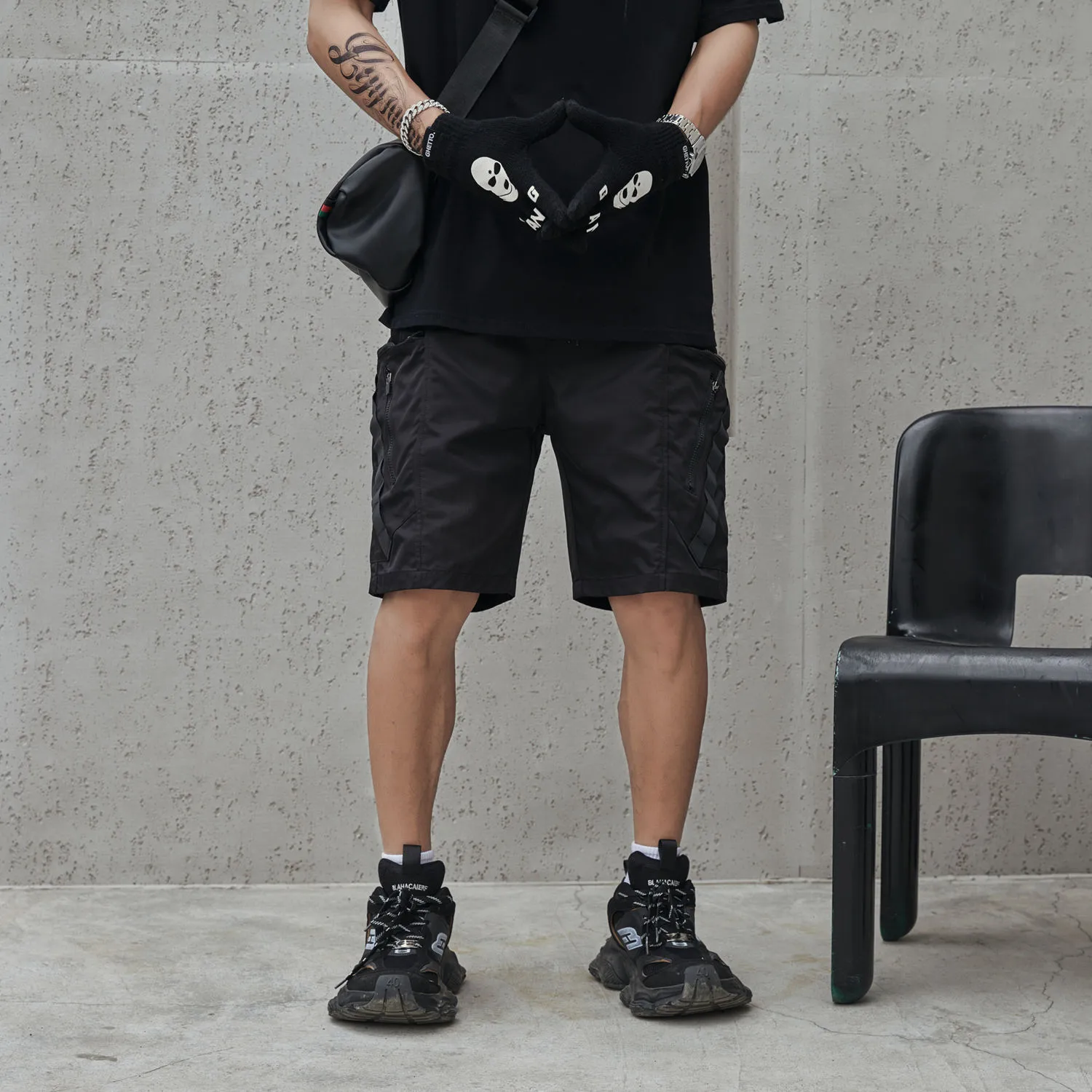 Jiayiku Men's  National Trend Functional Tactical Multi-Pocket Cargo Shorts Personality   Mid-Length Shorts For Men display picture 10