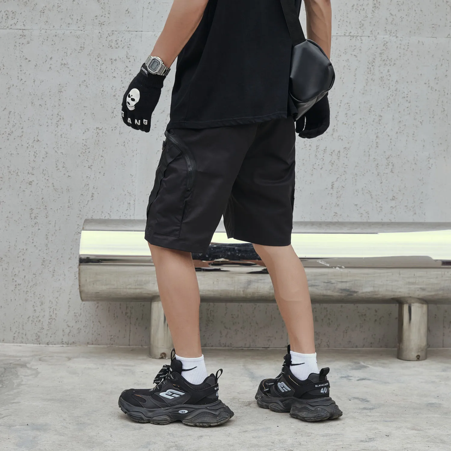 Jiayiku Men's  National Trend Functional Tactical Multi-Pocket Cargo Shorts Personality   Mid-Length Shorts For Men display picture 12