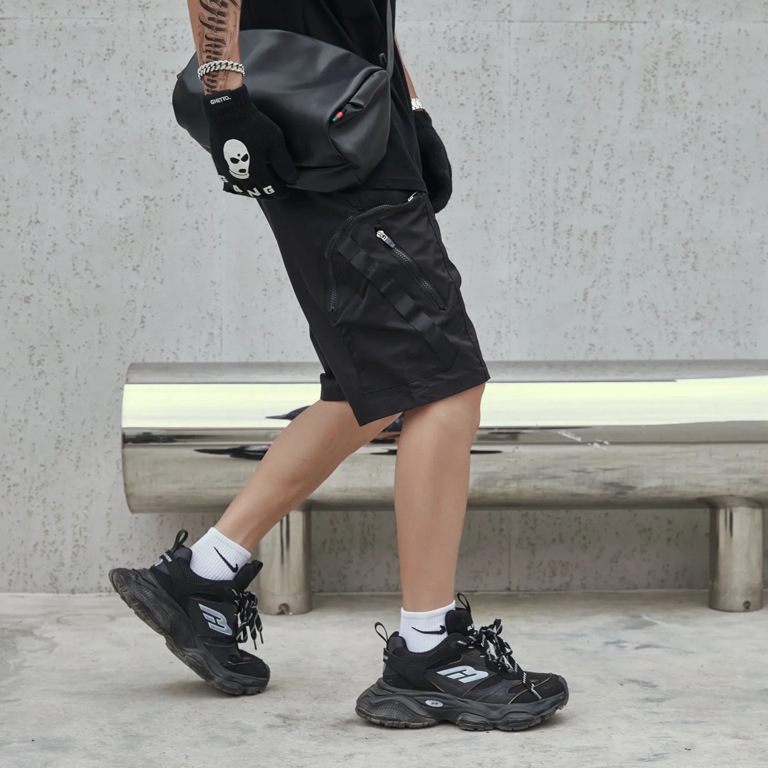 Jiayiku Men's  National Trend Functional Tactical Multi-Pocket Cargo Shorts Personality   Mid-Length Shorts For Men display picture 13