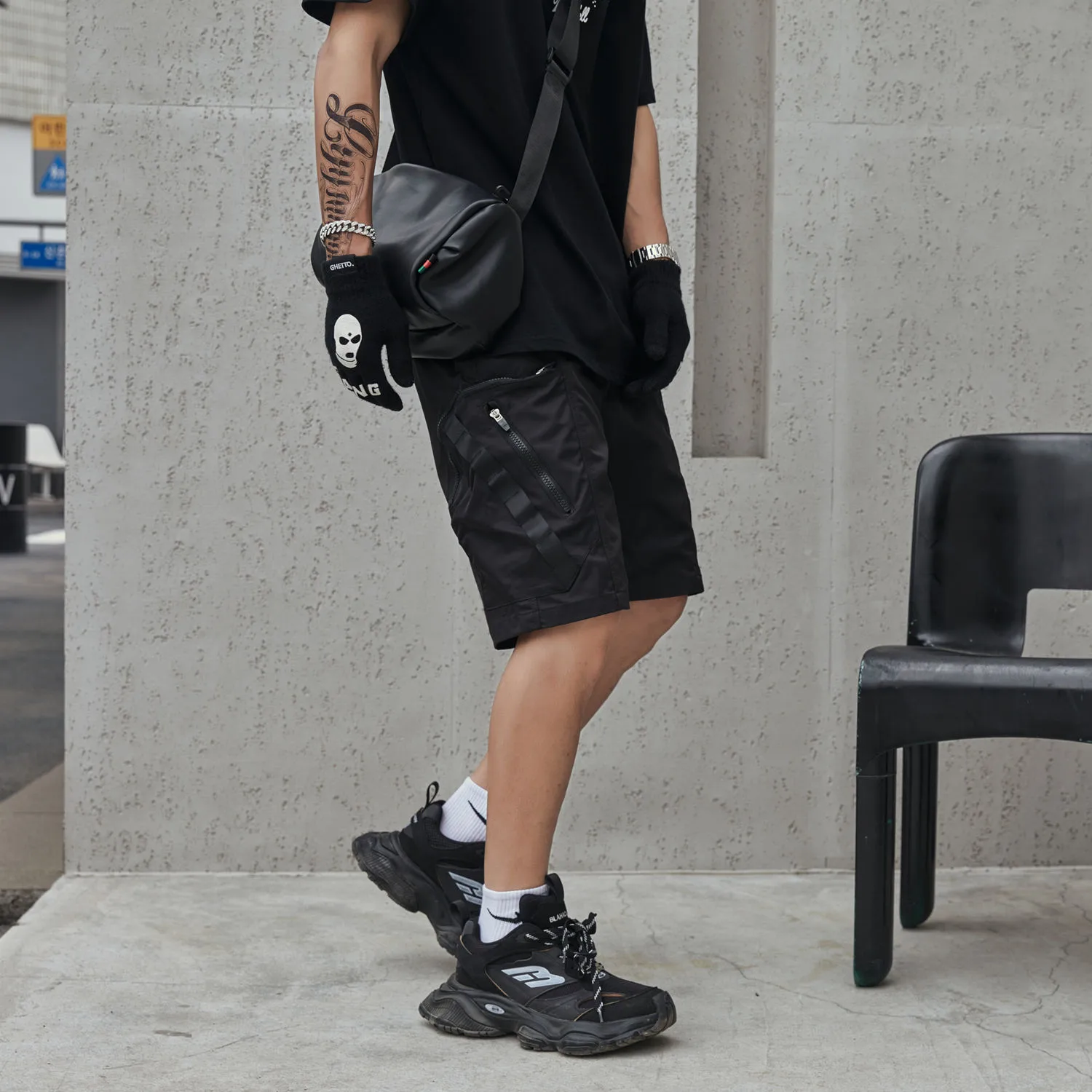 Jiayiku Men's  National Trend Functional Tactical Multi-Pocket Cargo Shorts Personality   Mid-Length Shorts For Men display picture 14