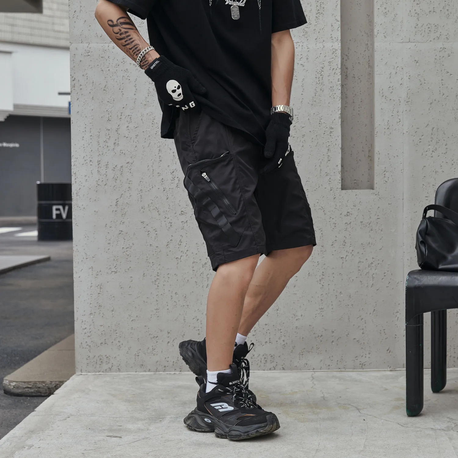 Jiayiku Men's  National Trend Functional Tactical Multi-Pocket Cargo Shorts Personality   Mid-Length Shorts For Men display picture 15