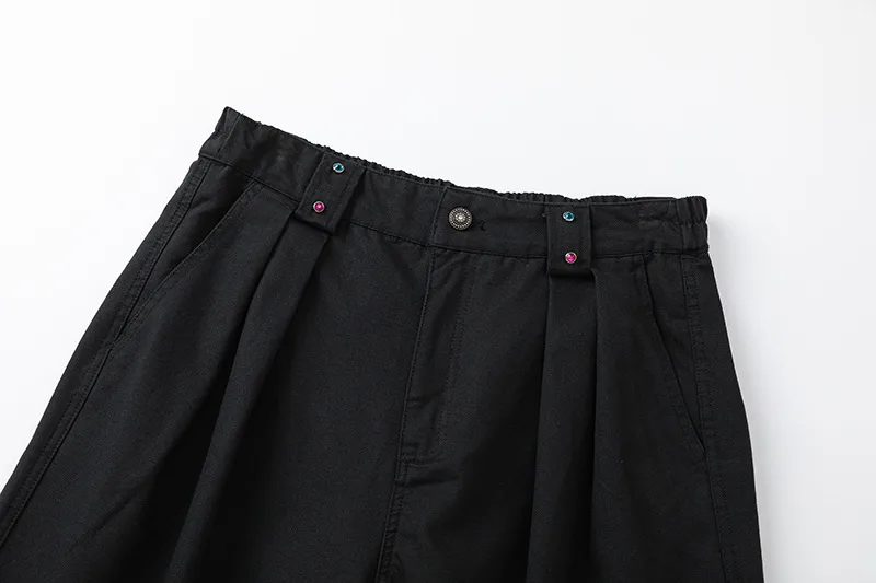Jiayiku Trendy Brand |  American Retro Suit Shorts Men's Pleated Diamond High Street Vibe Wide-Leg Pants display picture 4