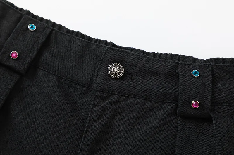Jiayiku Trendy Brand |  American Retro Suit Shorts Men's Pleated Diamond High Street Vibe Wide-Leg Pants display picture 5