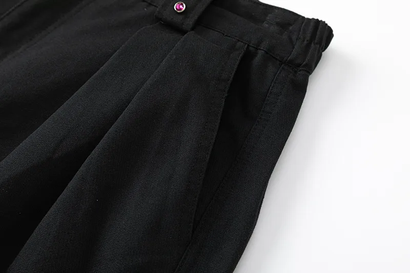 Jiayiku Trendy Brand |  American Retro Suit Shorts Men's Pleated Diamond High Street Vibe Wide-Leg Pants display picture 7