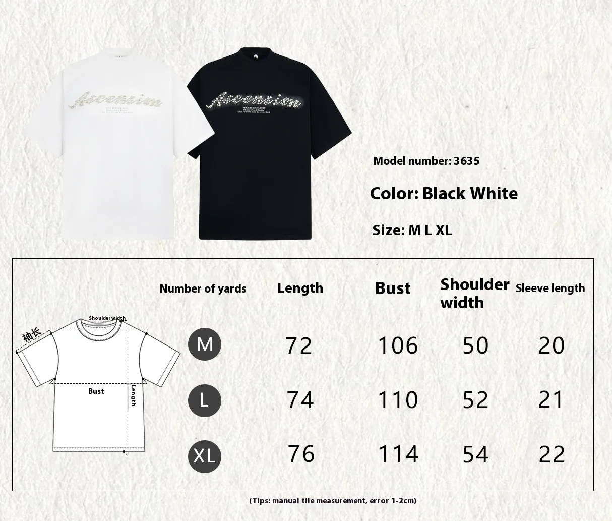 Jiayiku Men's  Summer New American Retro Fashion Brand Distinctive Pearl Embroidered Couple's Short-sleeved T-shirt display picture 1