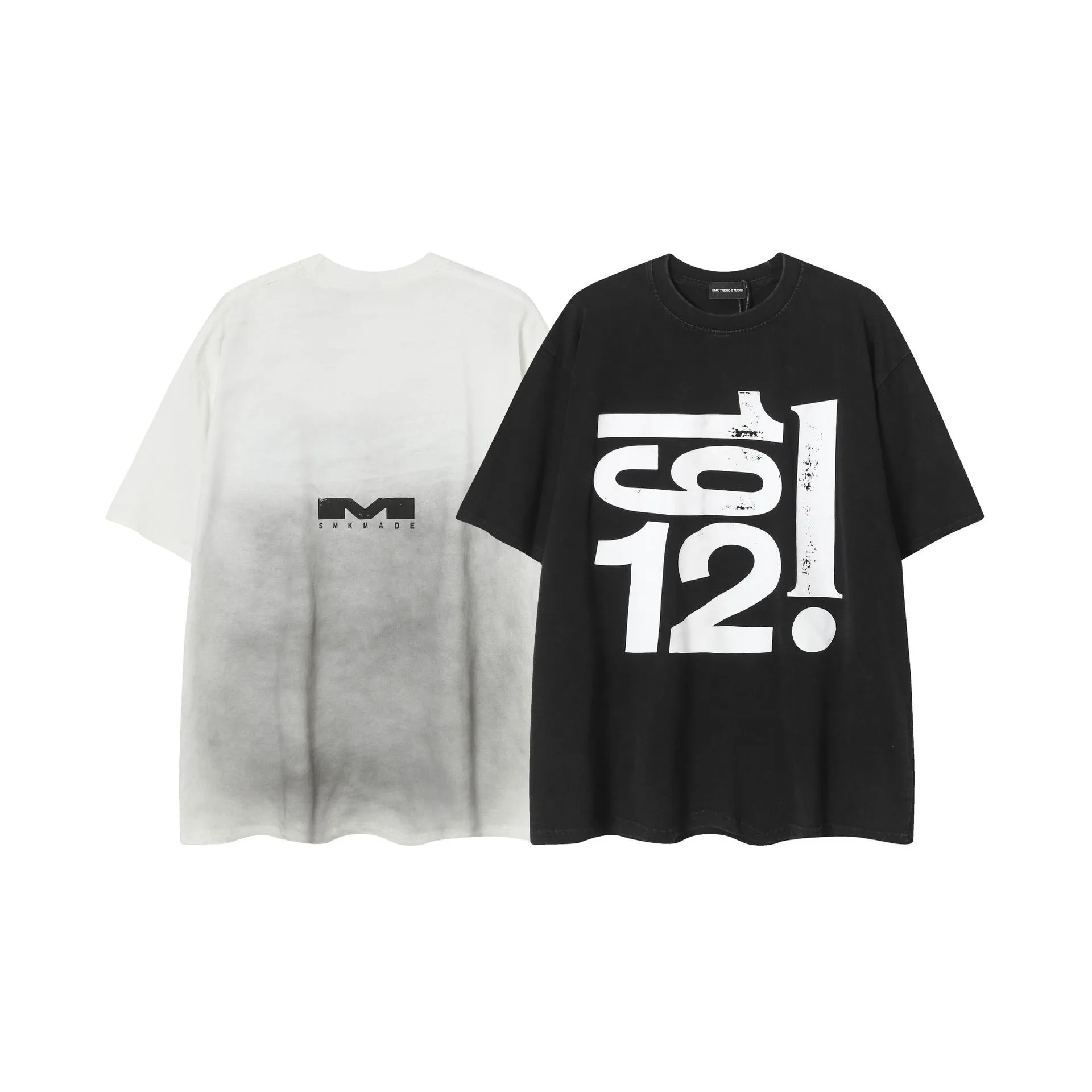 Jiayiku Men's  Summer American Retro Fashion Brand Plus Size Heavy Washing Dirty Dye T-Shirt Short Sleeve Men display picture 2