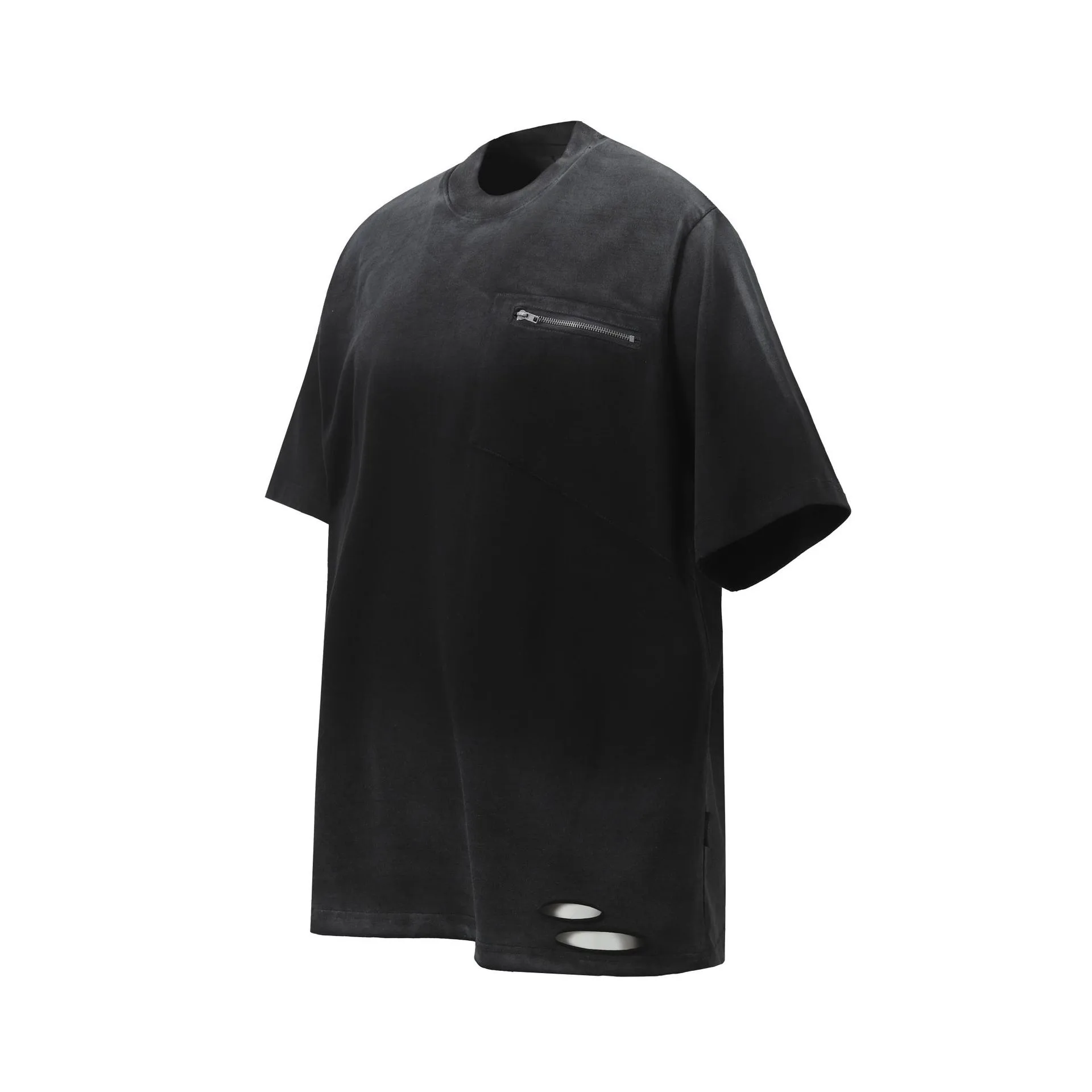 Jiayiku Men's  Summer American Retro Trendy Brand Washed Tee Dirty Dye Old Cut Hole Short-sleeved T-shirt For Men display picture 7