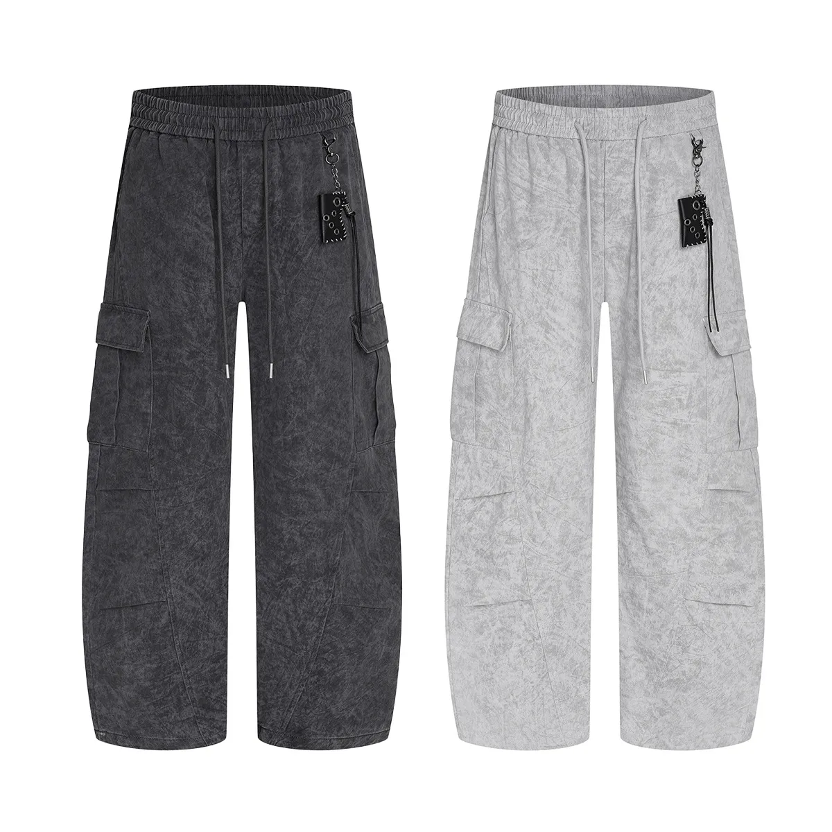 Jiayiku Fashion Brand  American Vintage Washed Old Scimitar Casual Pants Men's And Women's Loose Draped Wide-leg Pants display picture 2