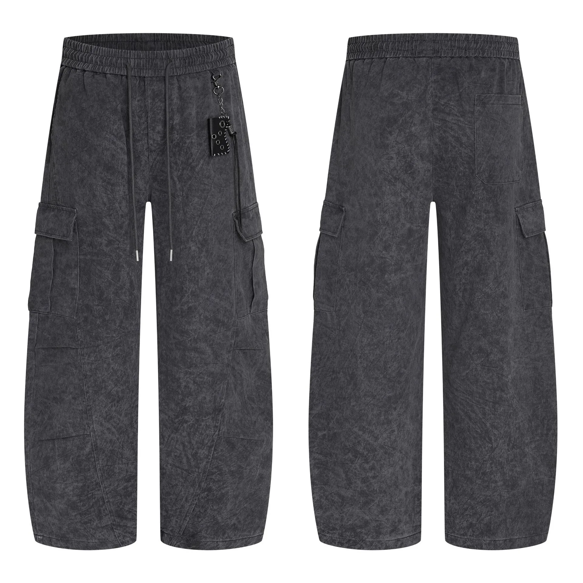 Jiayiku Fashion Brand  American Vintage Washed Old Scimitar Casual Pants Men's And Women's Loose Draped Wide-leg Pants display picture 7