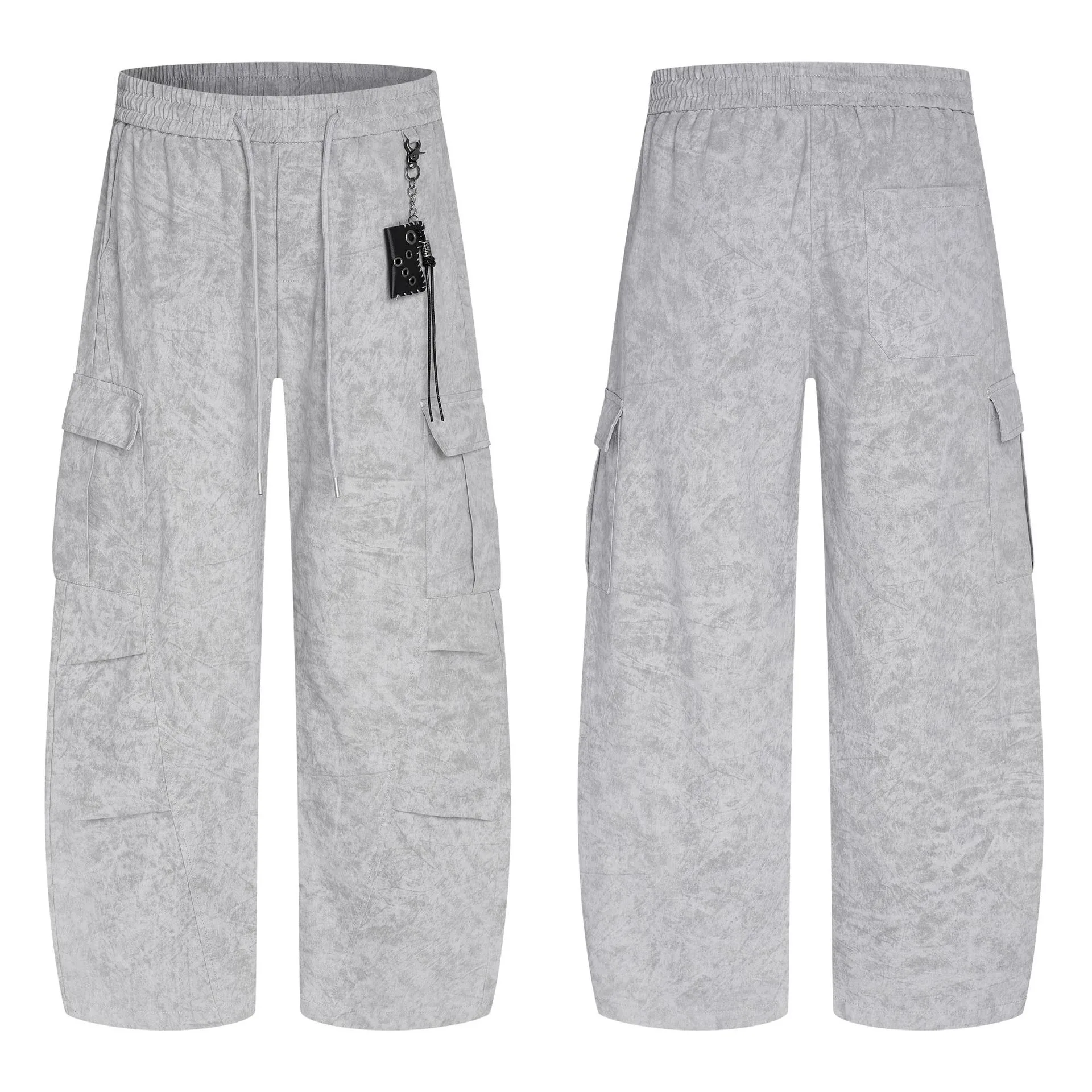 Jiayiku Fashion Brand  American Vintage Washed Old Scimitar Casual Pants Men's And Women's Loose Draped Wide-leg Pants display picture 8