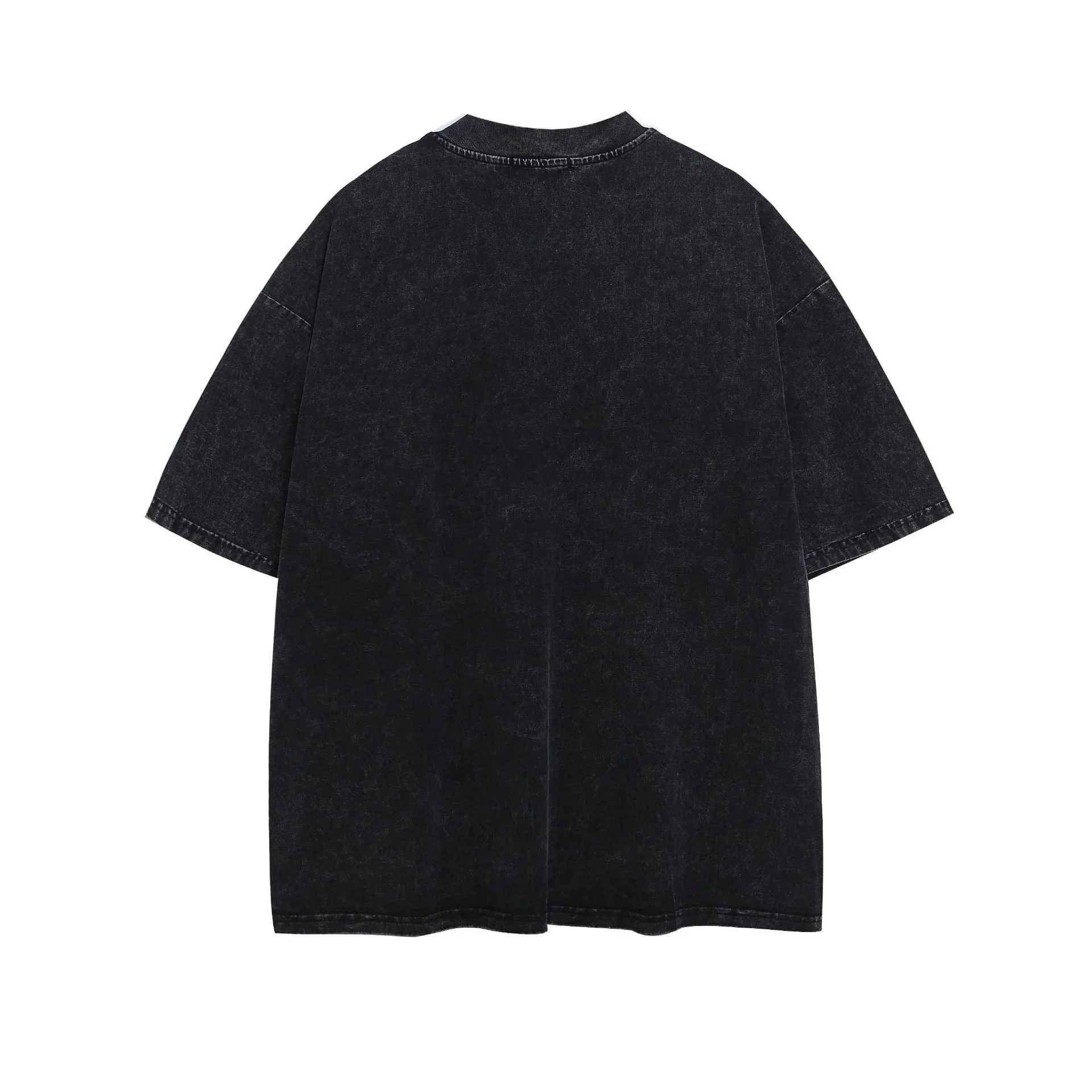 Jiayiku Men's  Summer American Retro Trendy Brand Tee Heavy Washed Old Cotton T-shirt Short Sleeve Men's And Women's display picture 6