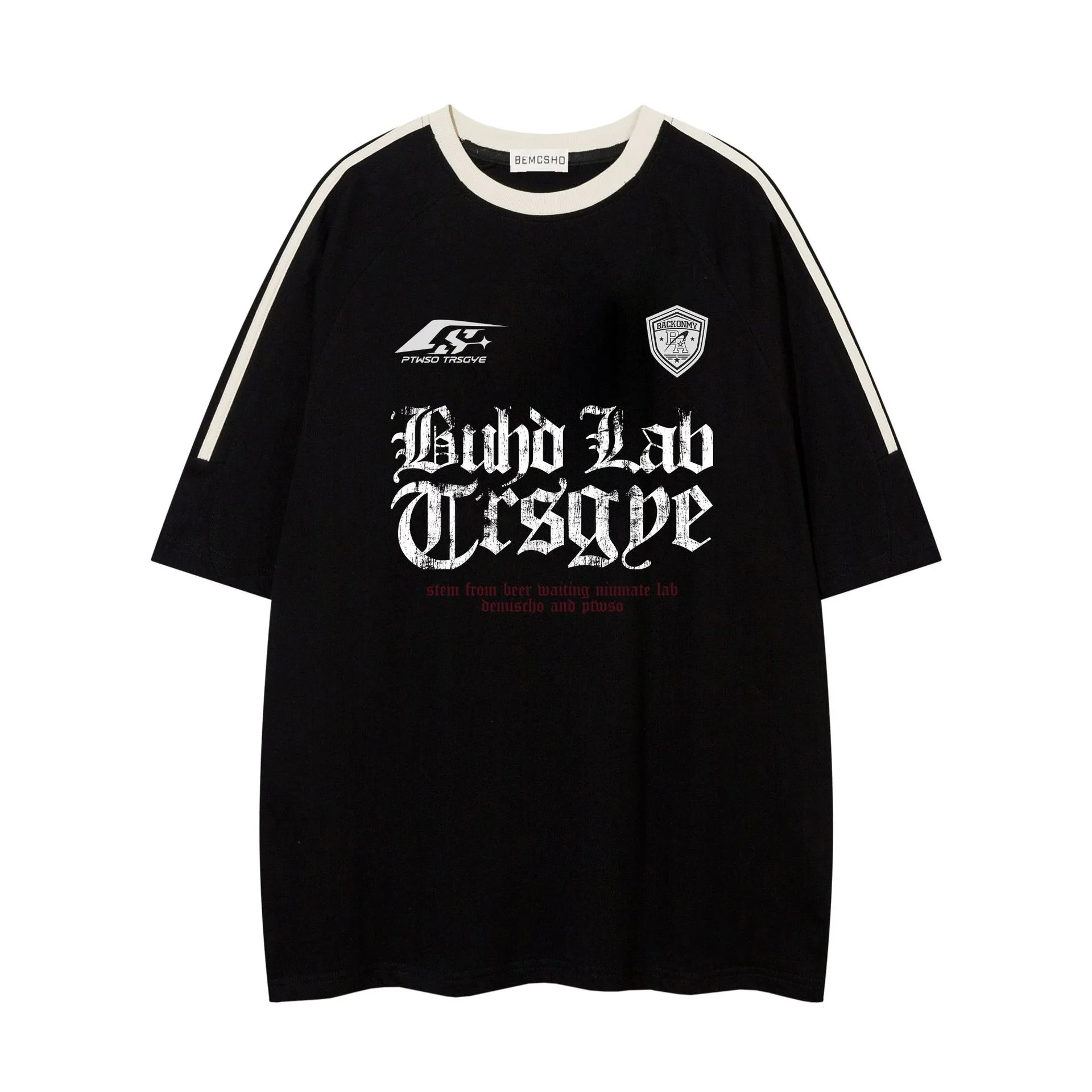 Jiayiku Men's  Summer New American Retro Trendy Brand Tee T-shirt Gothic Printed Short-sleeved T-shirt For Men display picture 3