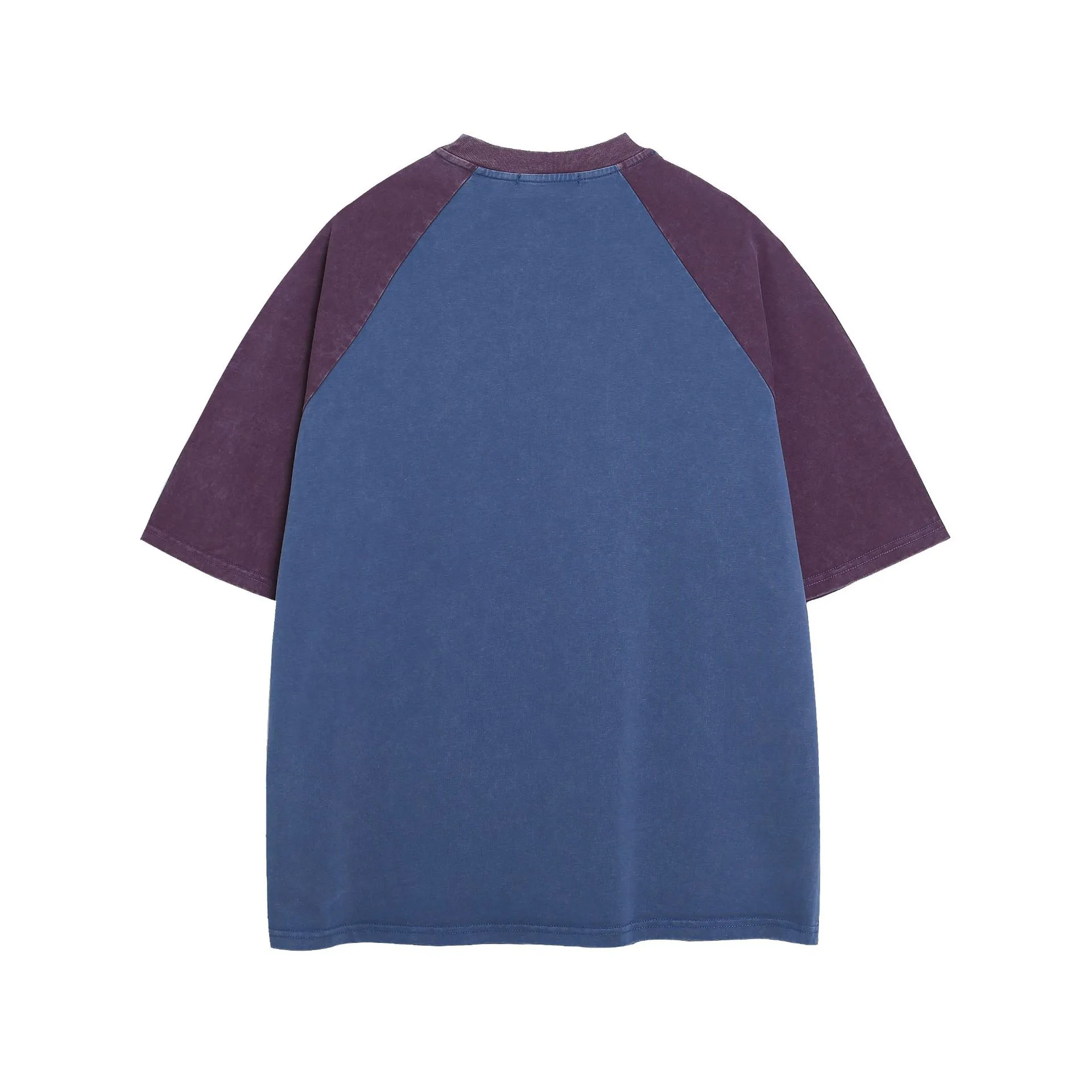 Jiayiku Men's  Summer American Retro Fashion Brand Couple Tee Washed Old Cotton T-shirt Short-sleeved Color-matching display picture 6