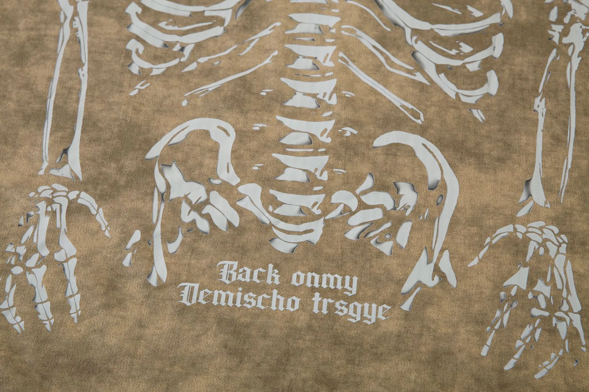 Jiayiku Men's  American Street Dark Tide Brand Tee Skull Skeleton Printed Suede Short-sleeved T-shirt For Men display picture 25