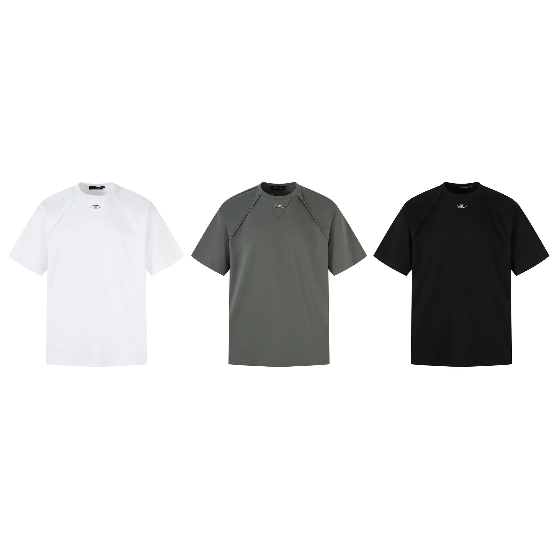Jiayiku Men's  Summer American Retro Fashion Brand Functional Wind Deconstruction Splicing Heavy 280g Short Sleeve T-shirt display picture 2