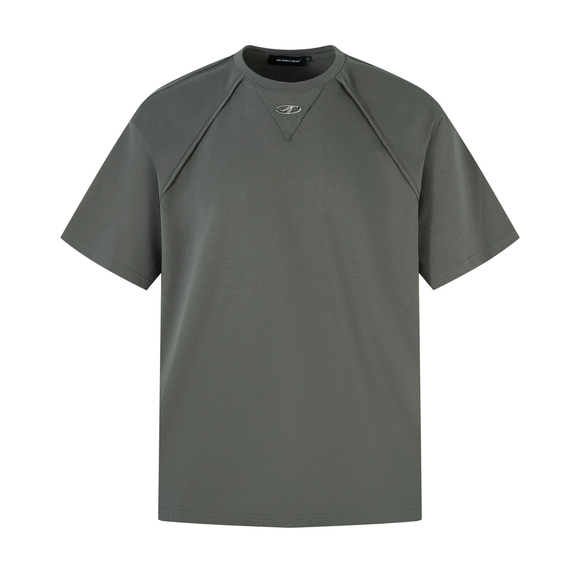 Jiayiku Men's  Summer American Retro Fashion Brand Functional Wind Deconstruction Splicing Heavy 280g Short Sleeve T-shirt display picture 3