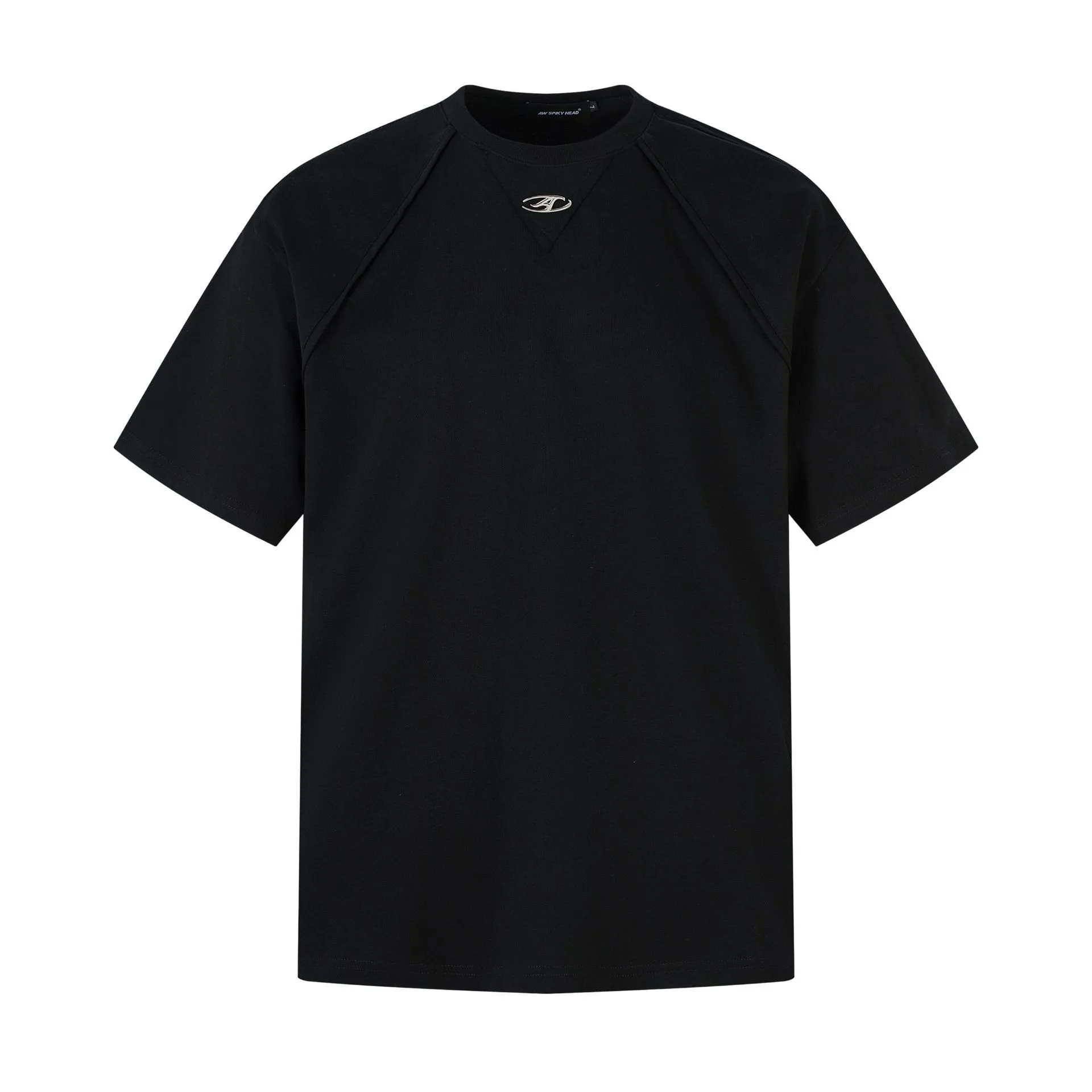 Jiayiku Men's  Summer American Retro Fashion Brand Functional Wind Deconstruction Splicing Heavy 280g Short Sleeve T-shirt display picture 5
