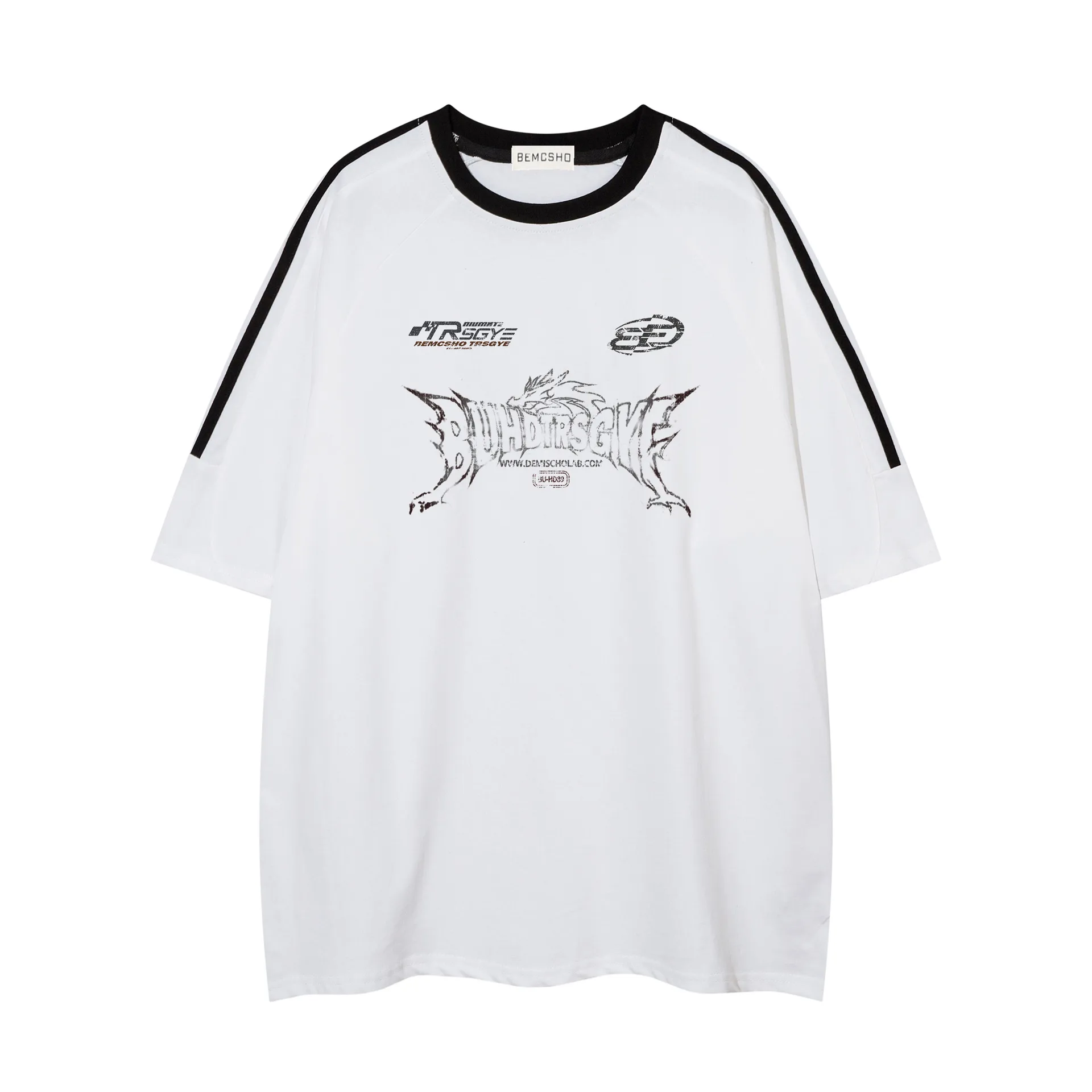 Jiayiku Men's  Summer New American Retro Trendy Brand Tee Culture Shirt Creative Printing Short-sleeved T-shirt For Men display picture 5