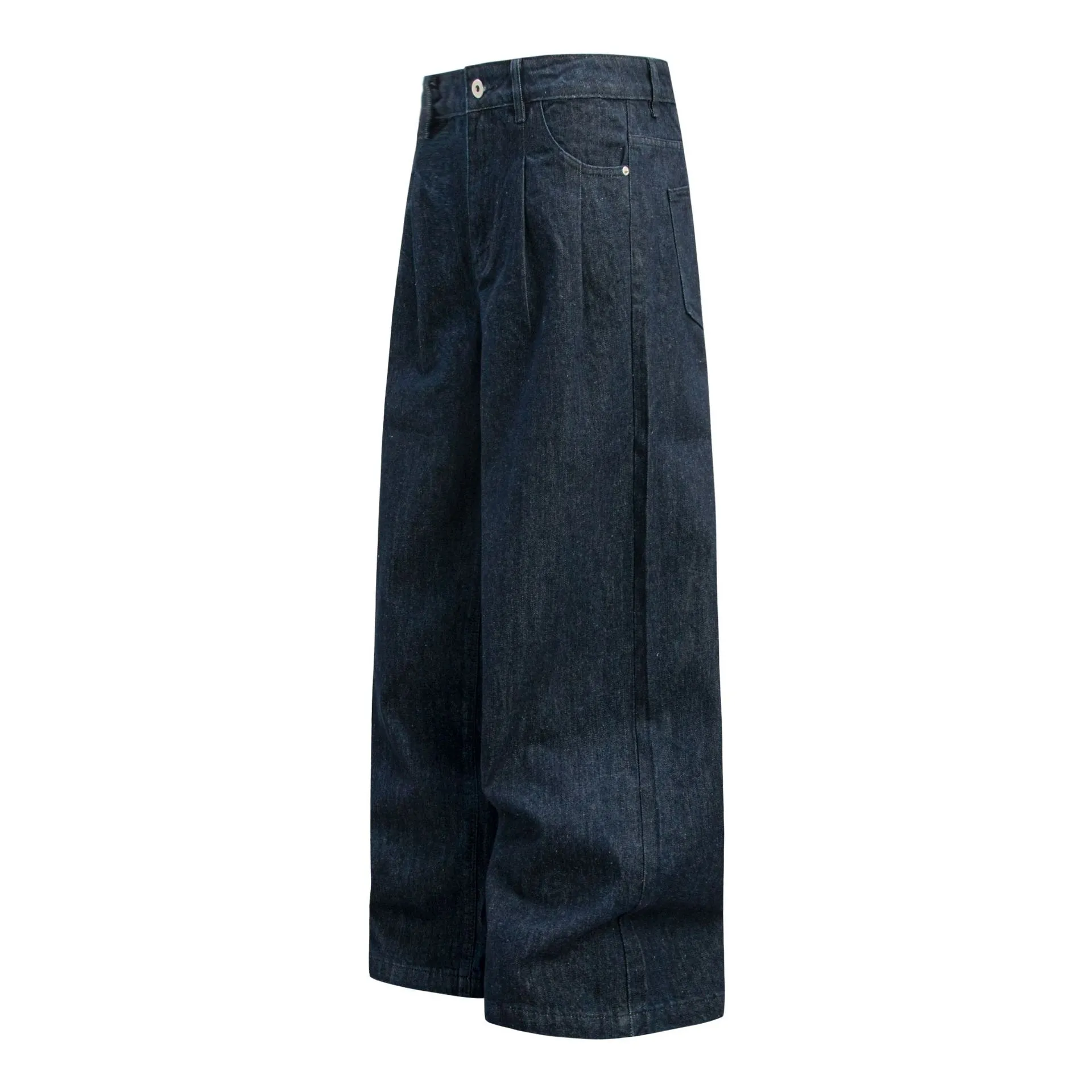 Jiayi Library Men's Clothing  American High Street Vintage Washed Original Color Jeans Men's And Women's Vibe Machete Wide Leg Pants display picture 4