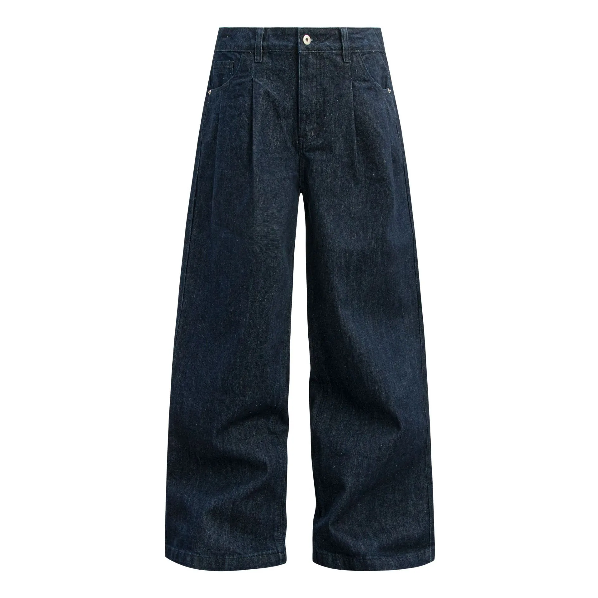 Jiayi Library Men's Clothing  American High Street Vintage Washed Original Color Jeans Men's And Women's Vibe Machete Wide Leg Pants display picture 3