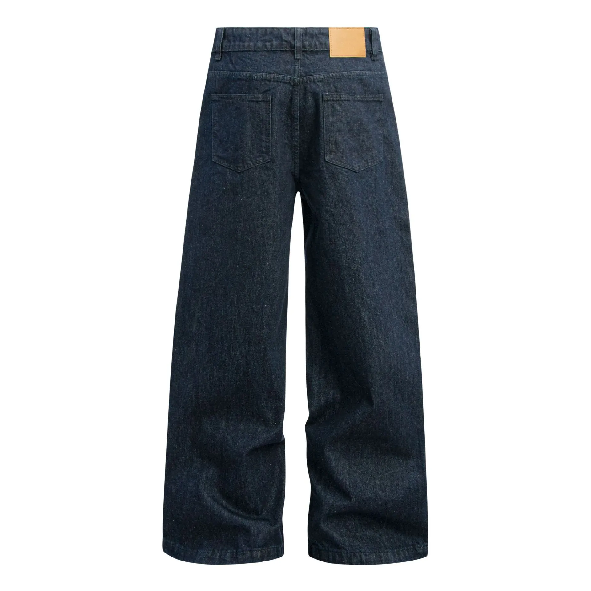 Jiayi Library Men's Clothing  American High Street Vintage Washed Original Color Jeans Men's And Women's Vibe Machete Wide Leg Pants display picture 5