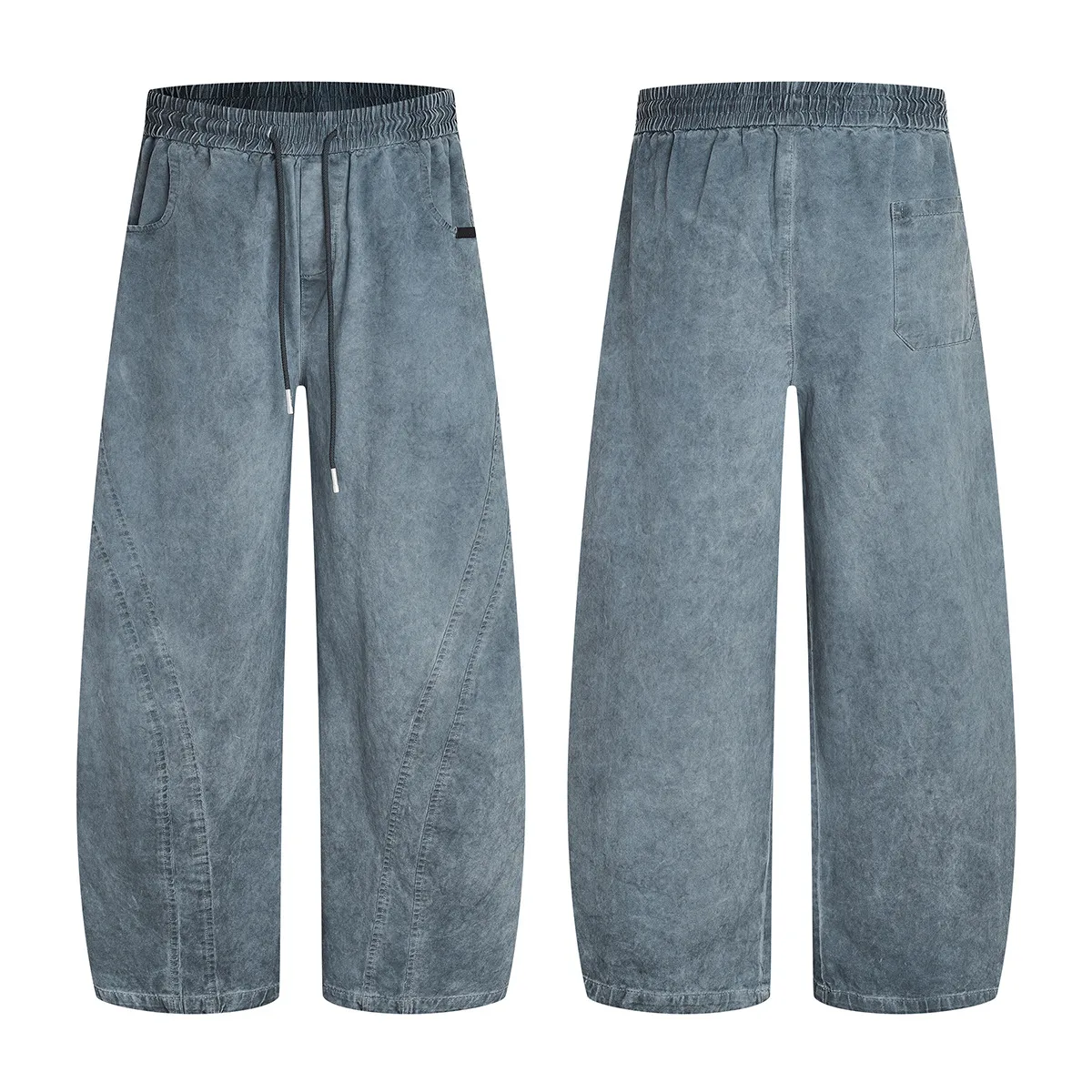 Jiayi Library Men's Clothing  Waste Earth Style American Style Vintage Washed Dirty Dye Machete Casual Pants Straight Loose Wide Leg Pants display picture 7