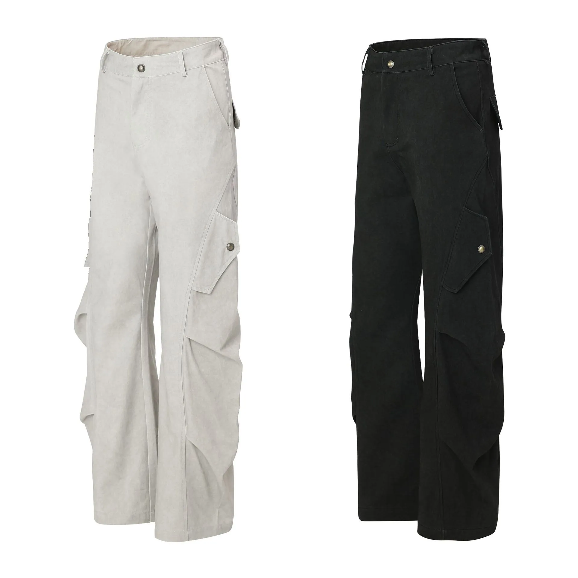 Jiayiku Fashion Brand  American Retro Paratrooper Scimitar Workwear Casual Pants Men's And Women's Loose Draped Wide-leg Pants display picture 9