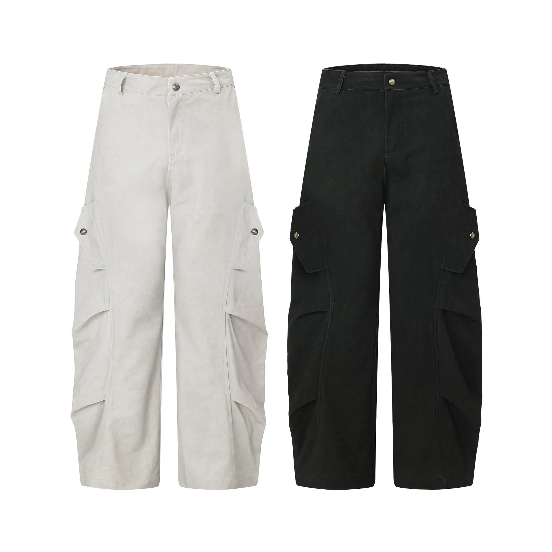 Jiayiku Fashion Brand  American Retro Paratrooper Scimitar Workwear Casual Pants Men's And Women's Loose Draped Wide-leg Pants display picture 2