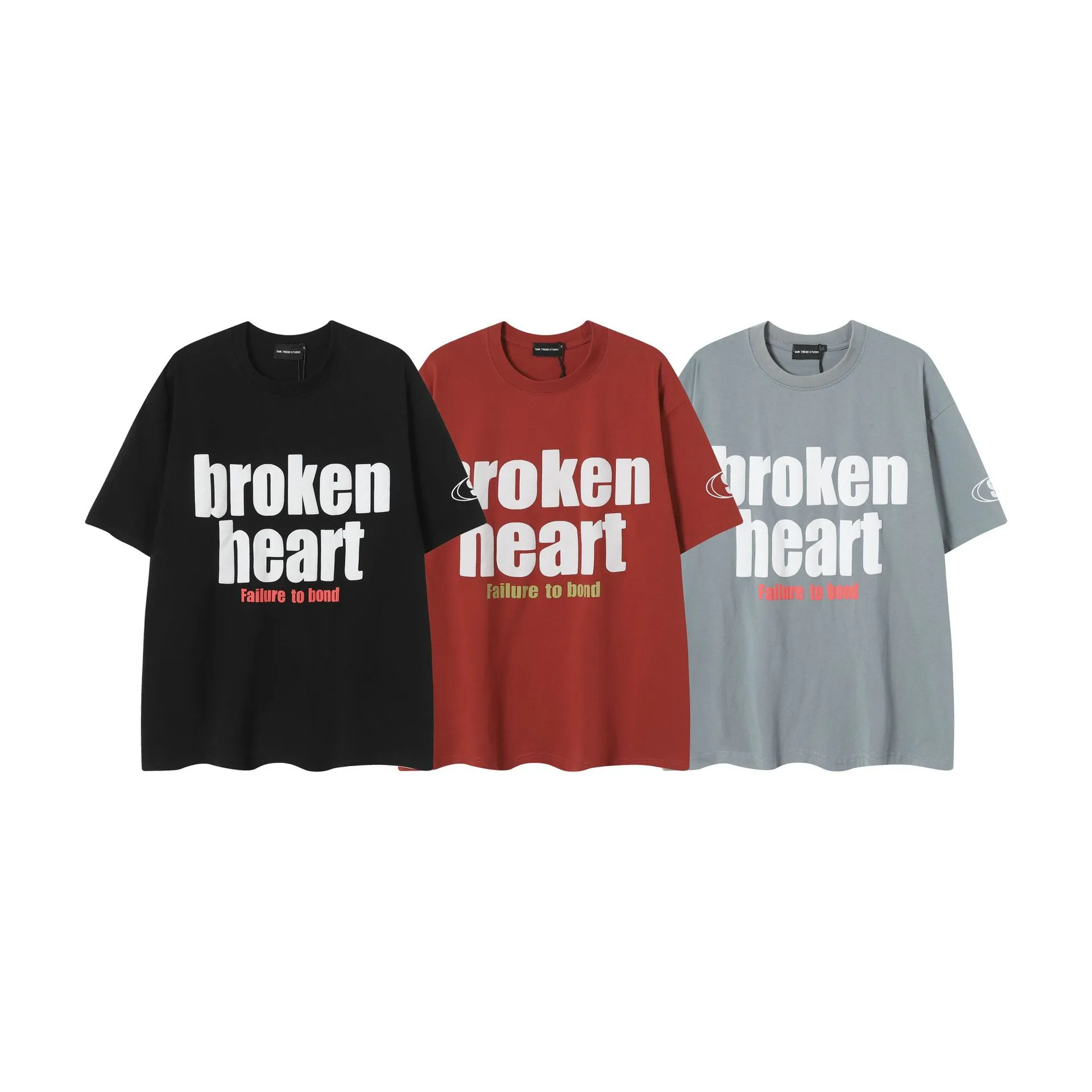 Jiayiku Men's  Summer New American Retro Fashion Brand Washed Tee T-shirt Simple Short-sleeved T-shirt For Men display picture 2