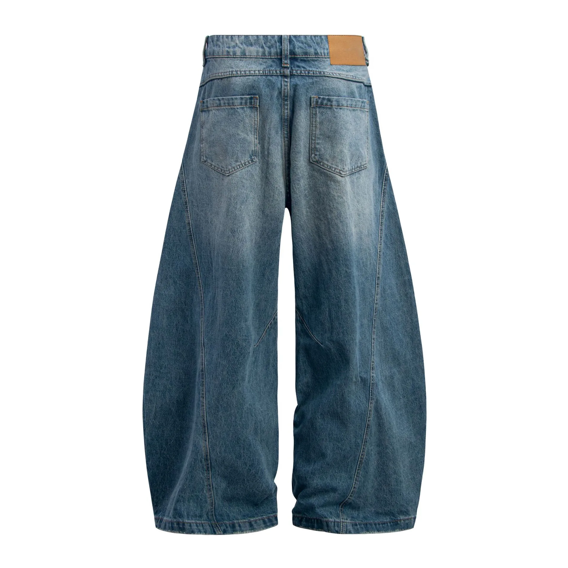 Jiayi Library Men's Clothing  American High Street Retro Ripped Washed Jeans Men's And Women's Vibe Machete Wide Leg Pants display picture 4