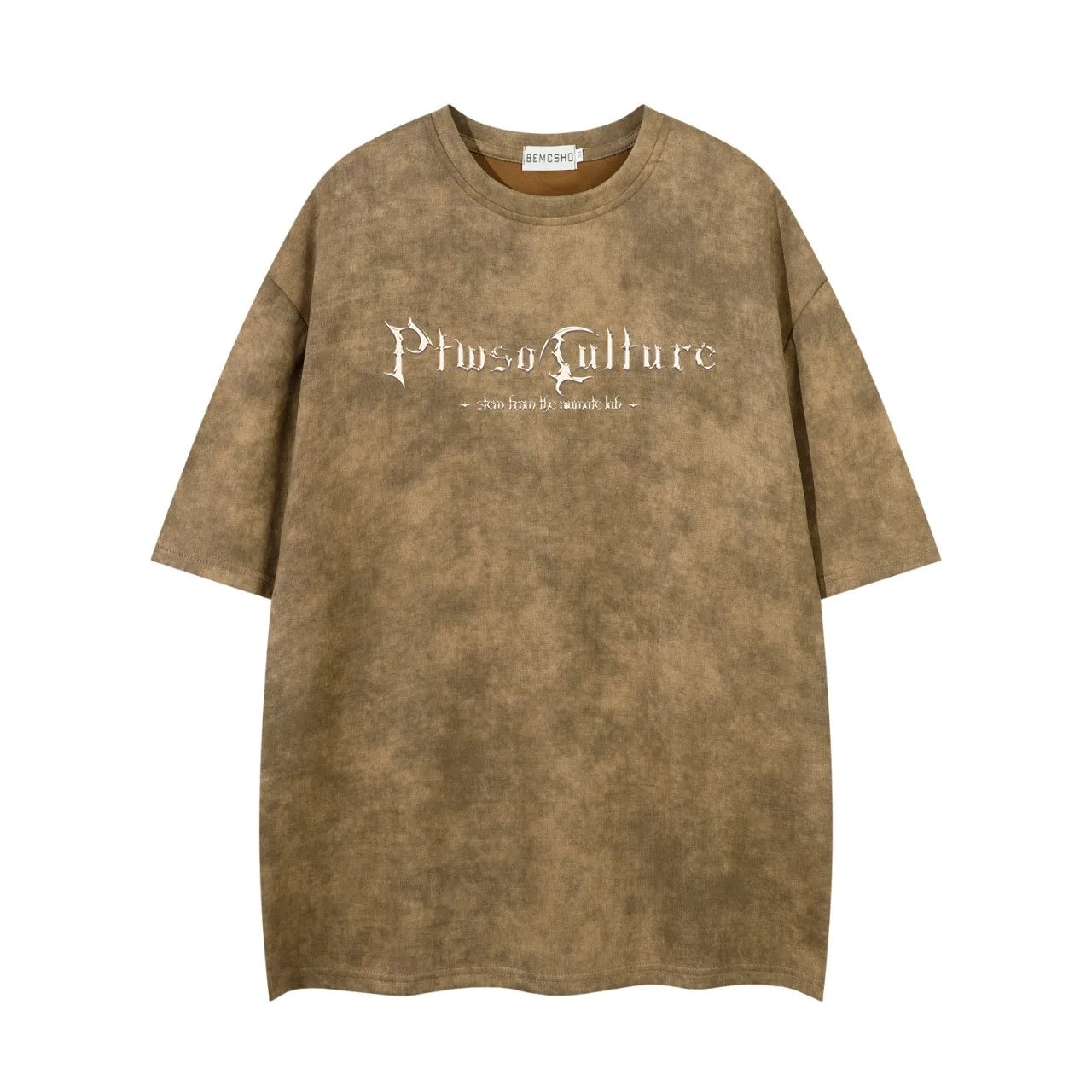Jiayiku Men's  Summer American Street Dark Tide Brand Tee Old Printed Suede Short-sleeved T-shirt For Men display picture 5