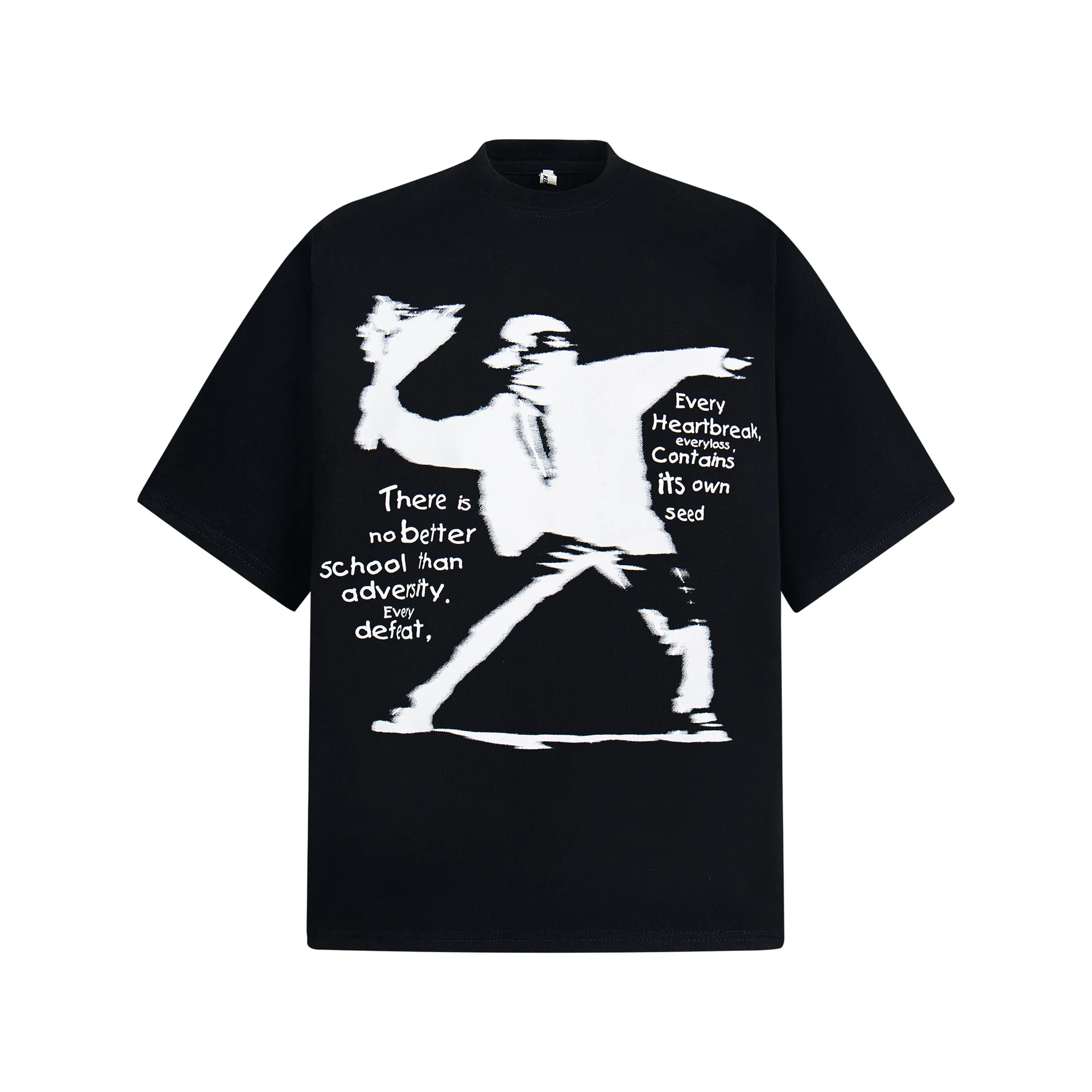 Jiayiku Men's Clothing  Summer American Street Hip-Hop Trendy Brand Tee Hip-Hop Cultural Shirt Dark T-Shirt Short-Sleeved Men display picture 3