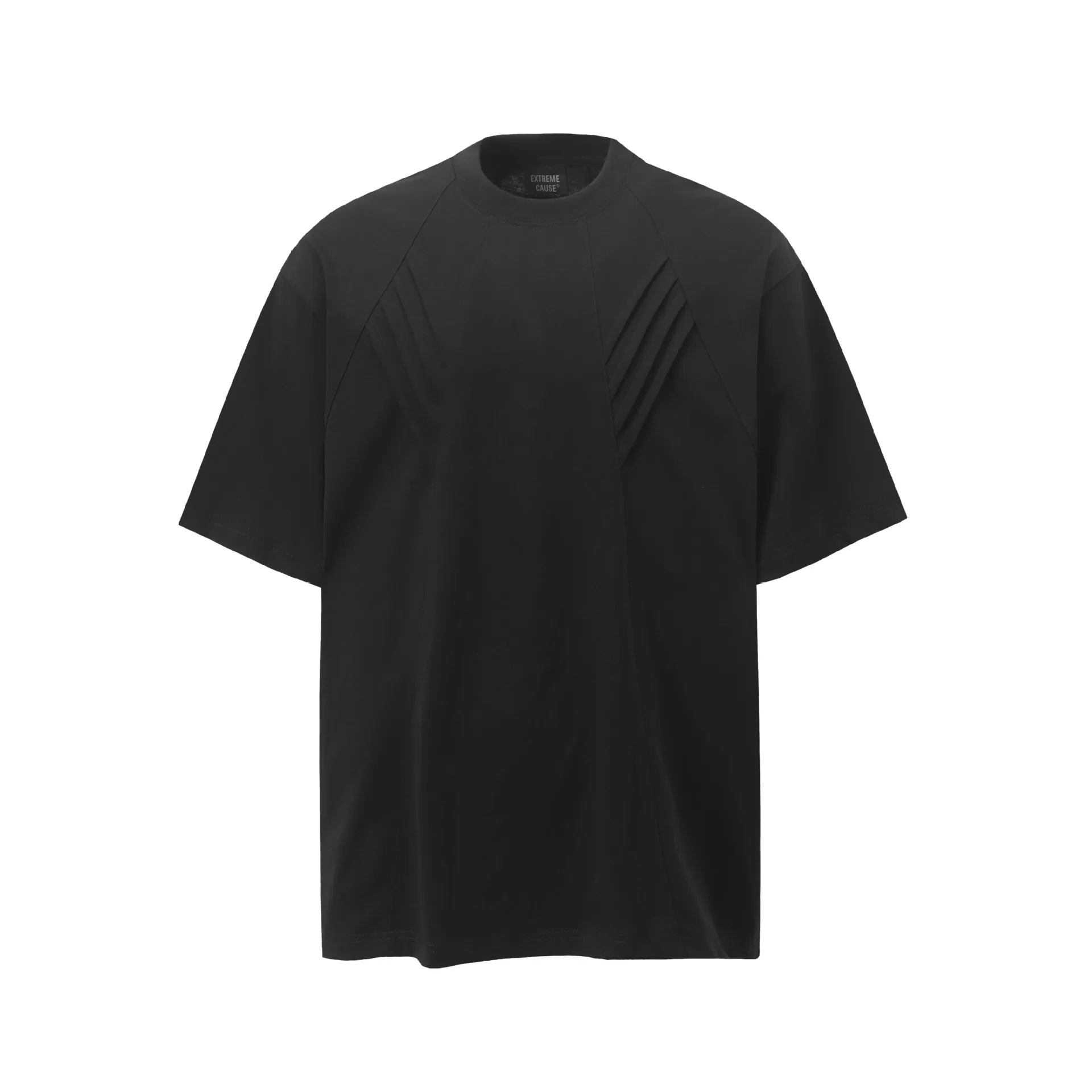 Jiayiku Men's  Summer American Retro Fashion Brand Washed Tee Shark Gill Pleated Design Short-sleeved T-shirt For Men display picture 6
