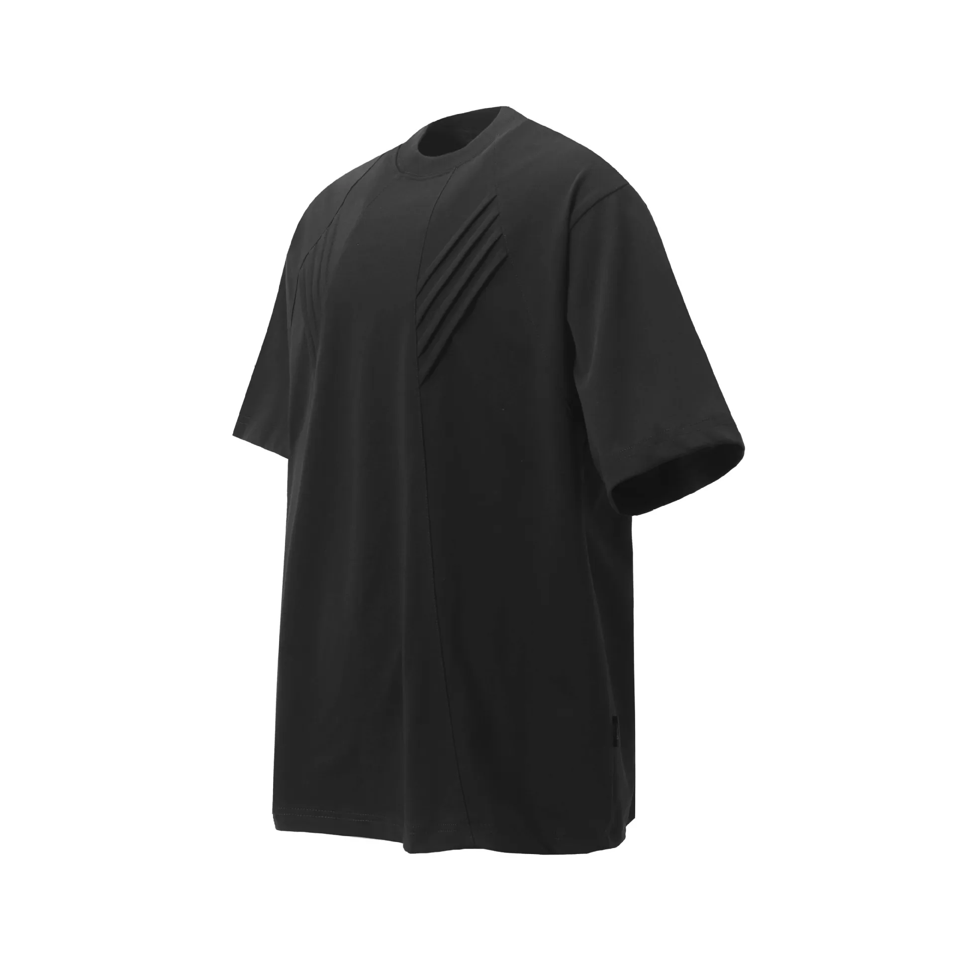 Jiayiku Men's  Summer American Retro Fashion Brand Washed Tee Shark Gill Pleated Design Short-sleeved T-shirt For Men display picture 7