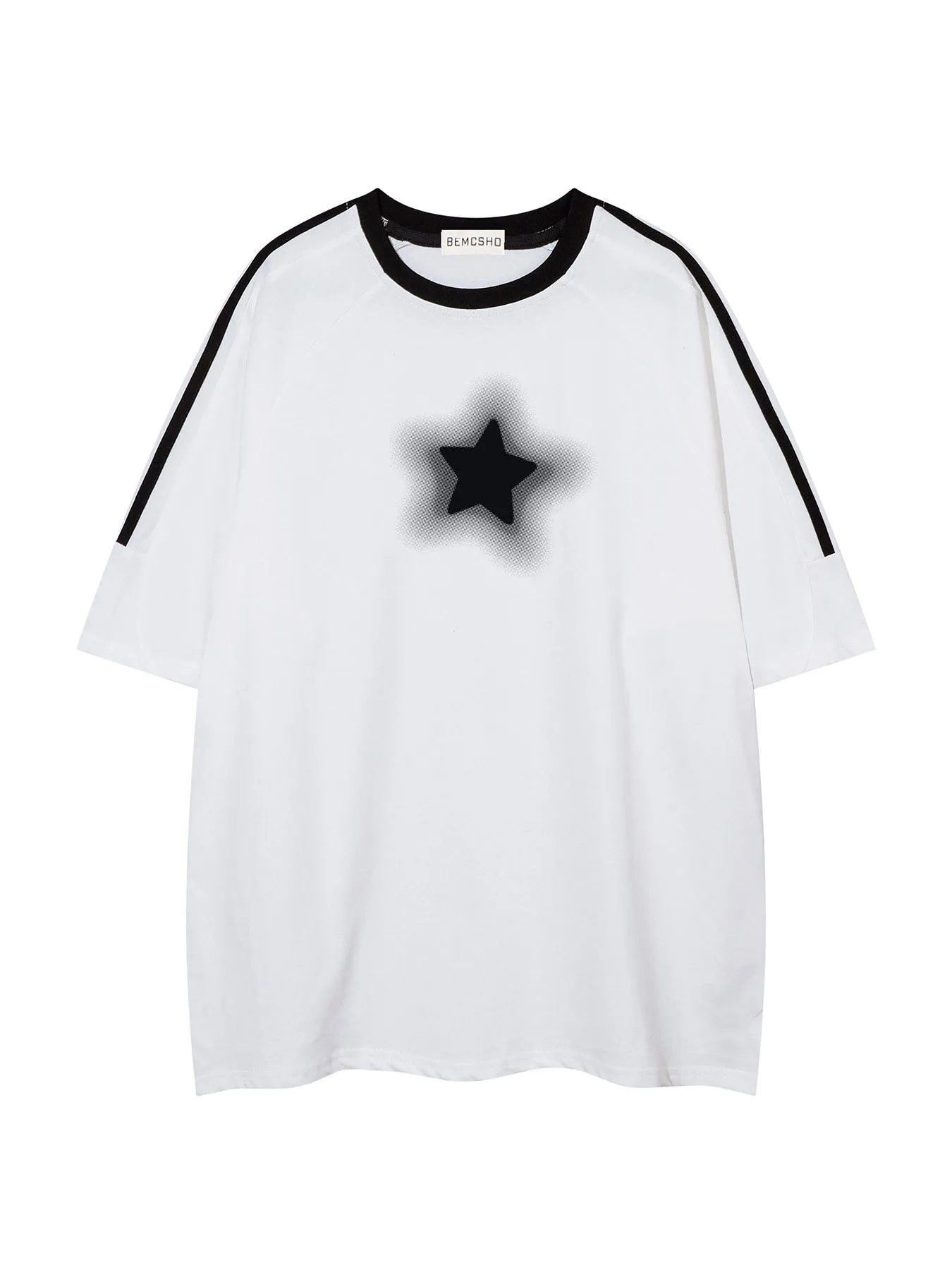 Jiayiku Men's  Summer New American Retro Fashion Brand Culture Shirt Five-pointed Star Printed Short-sleeved T-shirt For Men display picture 9
