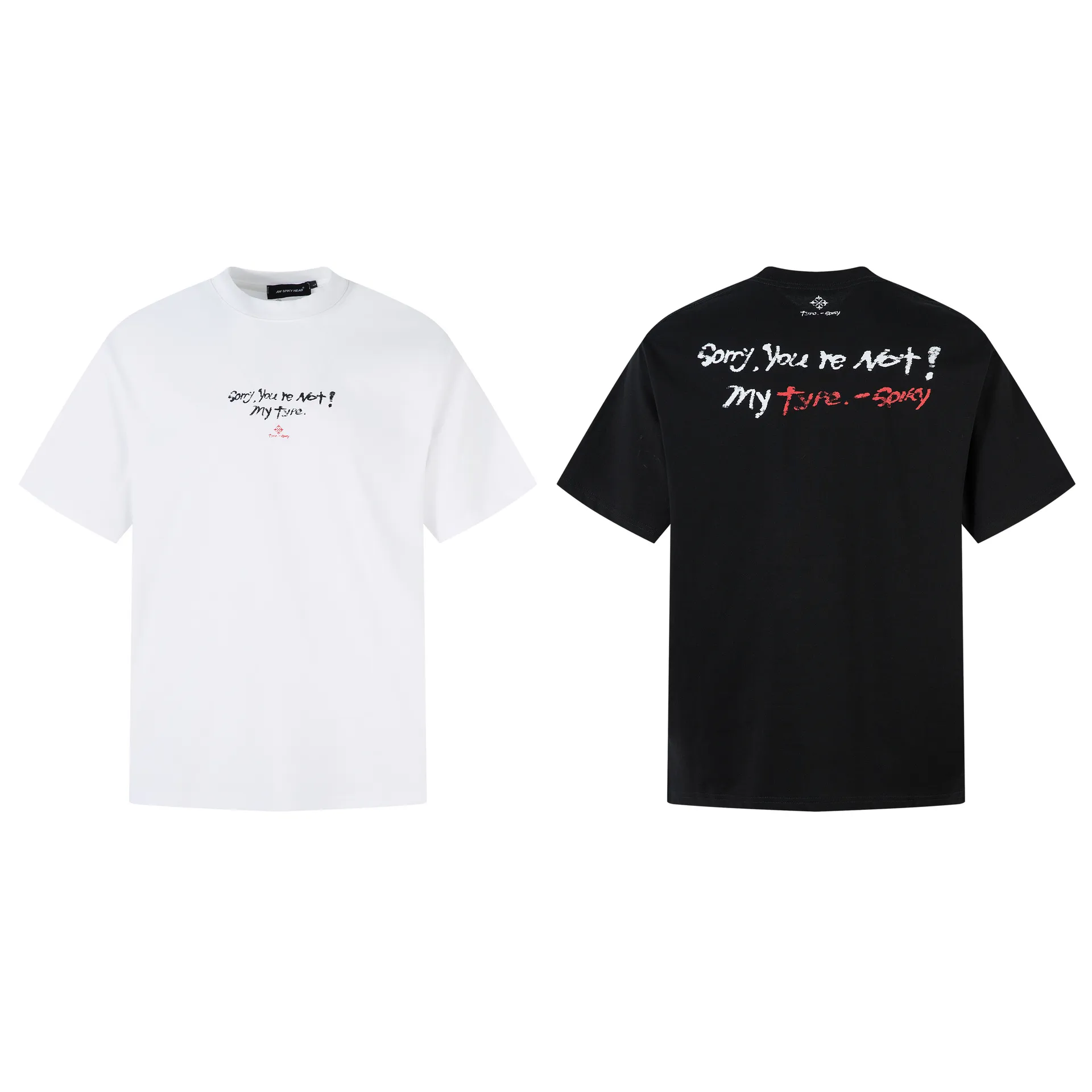 Jiayiku Men's  Summer American Retro Trendy Brand Culture Shirt Graffiti Printed Heavy Cotton Short-sleeved T-shirt display picture 2