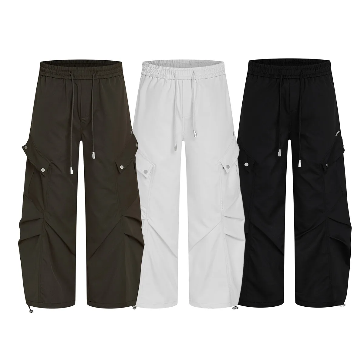 Jiayiku Men's  Spring American Retro Machete Pants Cargo Parachute Pants Hanging Sense Wide Leg Casual Pants display picture 2